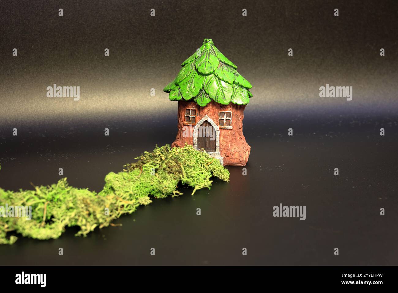 Leprechaun's Tiny House on A simple Black background pour la fête de Patrick Banque D'Images Leprechaun's Tiny House on A simple Black background pour la fête de Patrick Banque D'Images