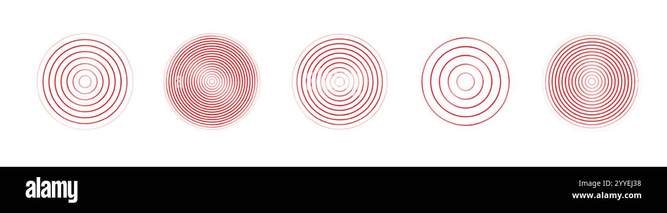 Icône abstraite avec douleur rouge sur fond blanc pour la conception de décoration.douleur radiale d'estomac. Illustrations vectorielles Eléments de répétition isolés Illustration de Vecteur