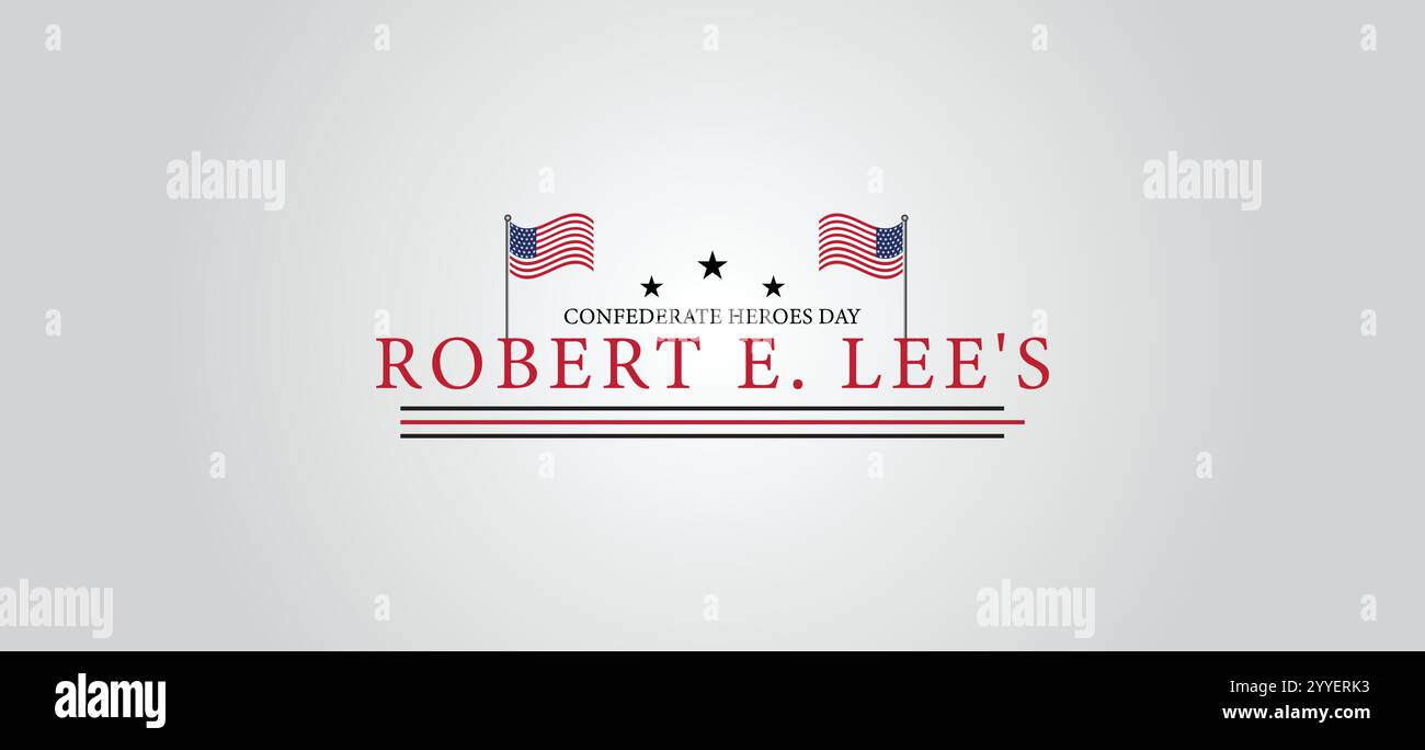 Honorant un général confédéré célébrant l'anniversaire de Robert E. Lees Illustration de Vecteur