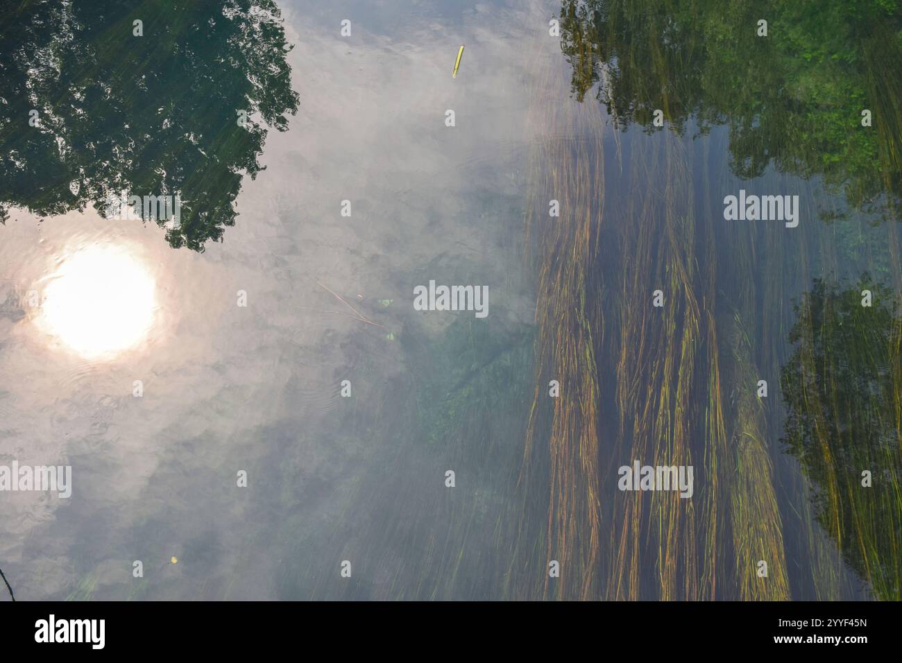 Fond de la rivière Gacka avec réflexion dans l'eau Banque D'Images