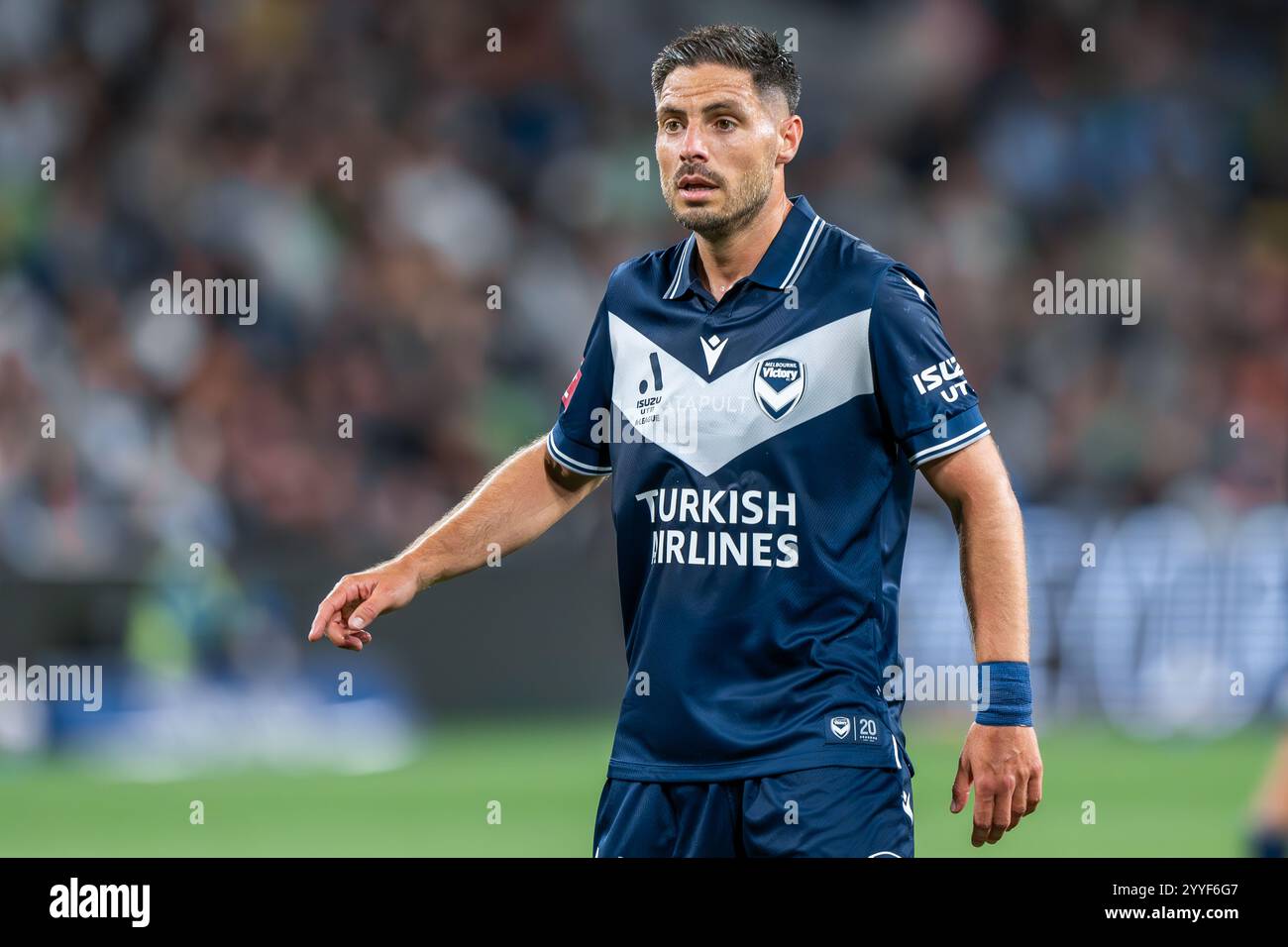 Melbourne, Australie. 21 décembre 2024. Bruno Fornaroli (Melbourne Victory) vu en action lors du match des A-ligues hommes entre le Melbourne Victory FC et le Melbourne City FC tenu à AAMI Park. Score final Melbourne Victory 1 - Melbourne City 1. (Photo Olivier Rachon/SOPA images/SIPA USA) crédit : SIPA USA/Alamy Live News Banque D'Images