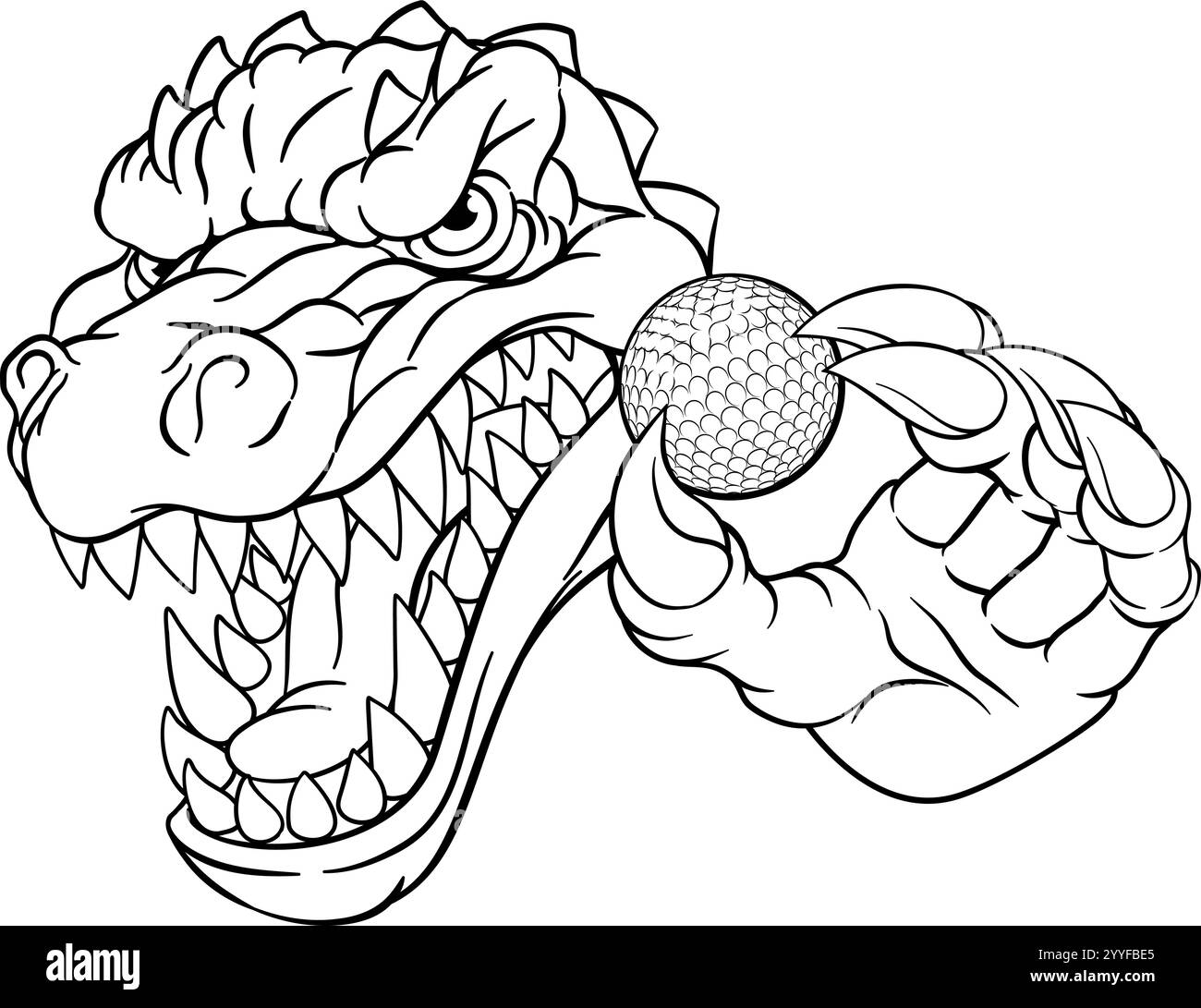 Crocodile Dinosaur Alligator Golf Mascot Sports Illustration de Vecteur