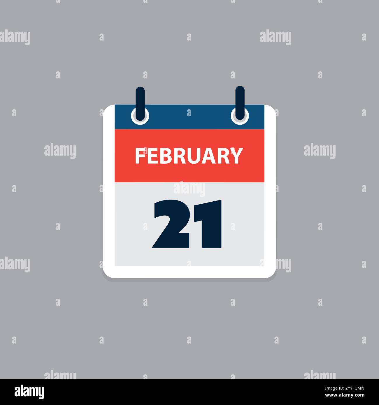 Calendrier page Design pour le jour du 21 février - bannière, élément de conception pour le Web, Flyers, affiches, utile pour les conceptions faites pour tous les événements programmés, Mee Illustration de Vecteur Calendrier page Design pour le jour du 21 février - bannière, élément de conception pour le Web, Flyers, affiches, utile pour les conceptions faites pour tous les événements programmés, Mee Illustration de Vecteur