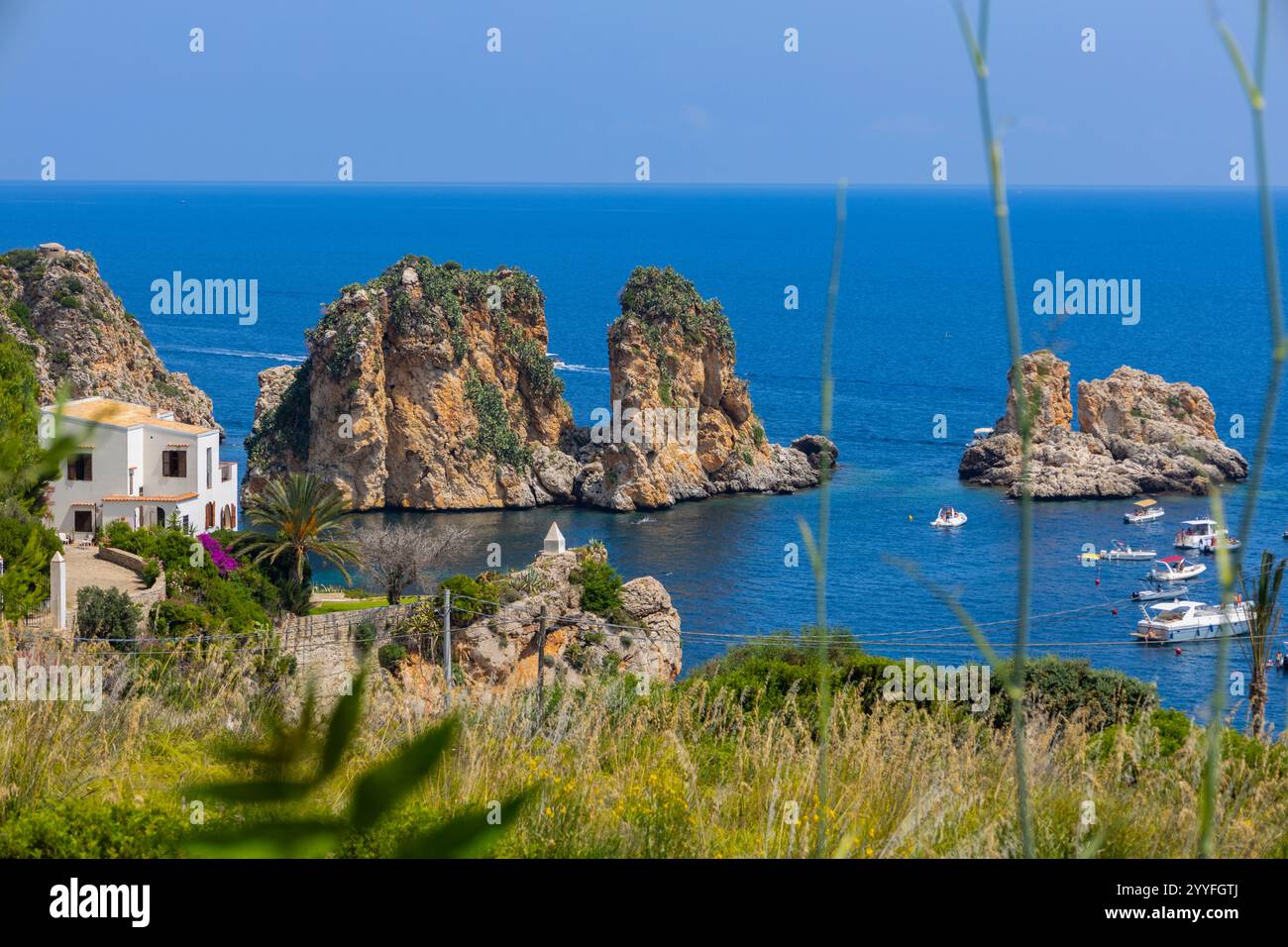 Usine de thon Scopello dans la province de Trapani, Sicile, Italie Banque D'Images