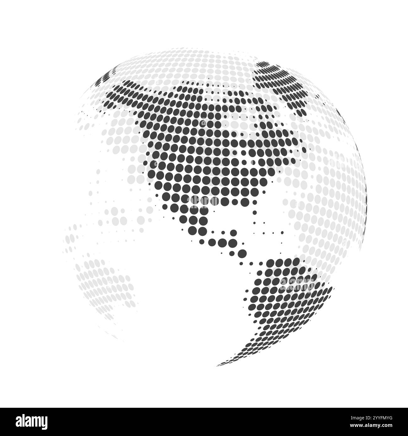 Grand noir et blanc transparent Spotted 3D Earth Globe Design - Global Business, technologie, concept de mondialisation, modèle de conception vectorielle - isolé Illustration de Vecteur