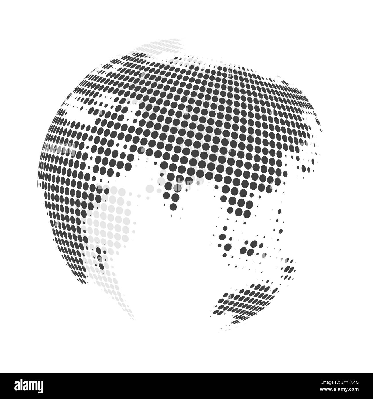 Grand design de globe terrestre à pois transparents noir et blanc - Global Business, technologie, concept de mondialisation, modèle de conception vectorielle - isolé sur Illustration de Vecteur