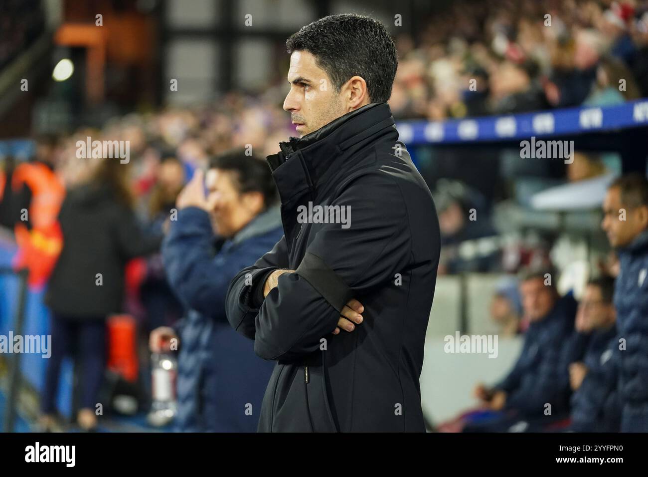 Mikel Arteta, manager d'Arsenal lors du match Crystal Palace FC contre Arsenal FC English premier League à Selhurst Park, Londres, Angleterre, Royaume-Uni le 21 décembre 2024 Banque D'Images