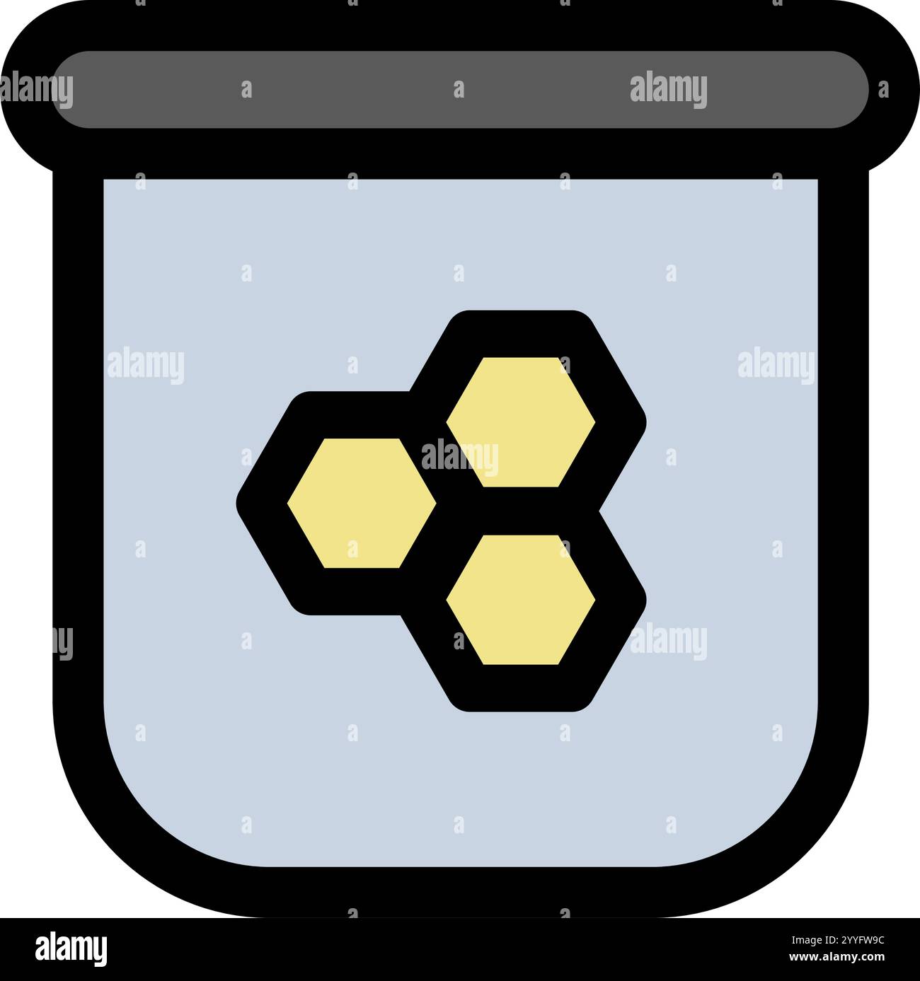 Miel avec le symbole des nids d'abeilles - icône de l'agriculture écologique. Illustration de Vecteur
