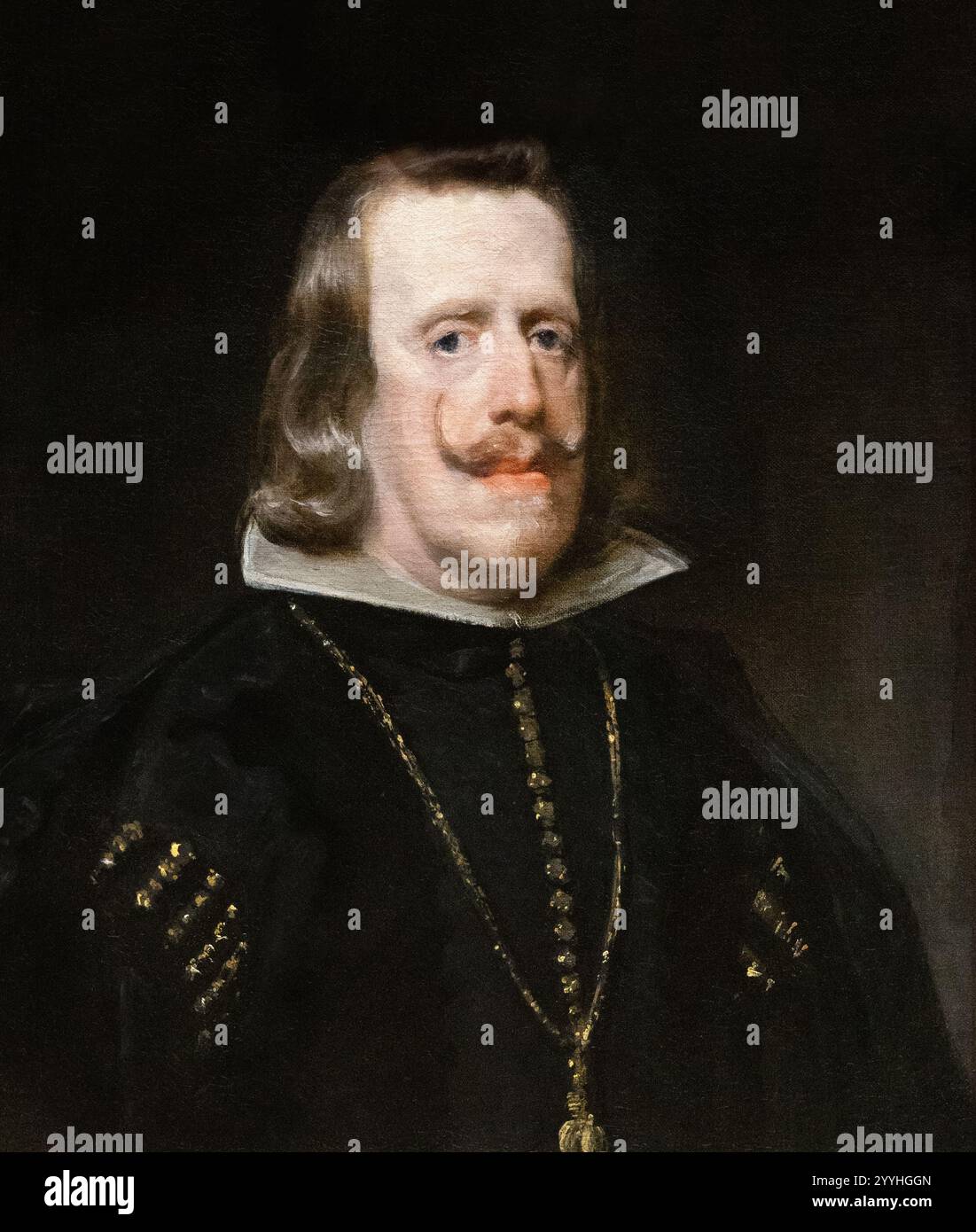 Diego Velazquez ; Philippe IV d'Espagne, 1656 ans environ 50 ans ; Diego Velazquez peinture ; âge d'or espagnol ; portrait d'un homme du XVIIe siècle. Huile sur toile. Banque D'Images