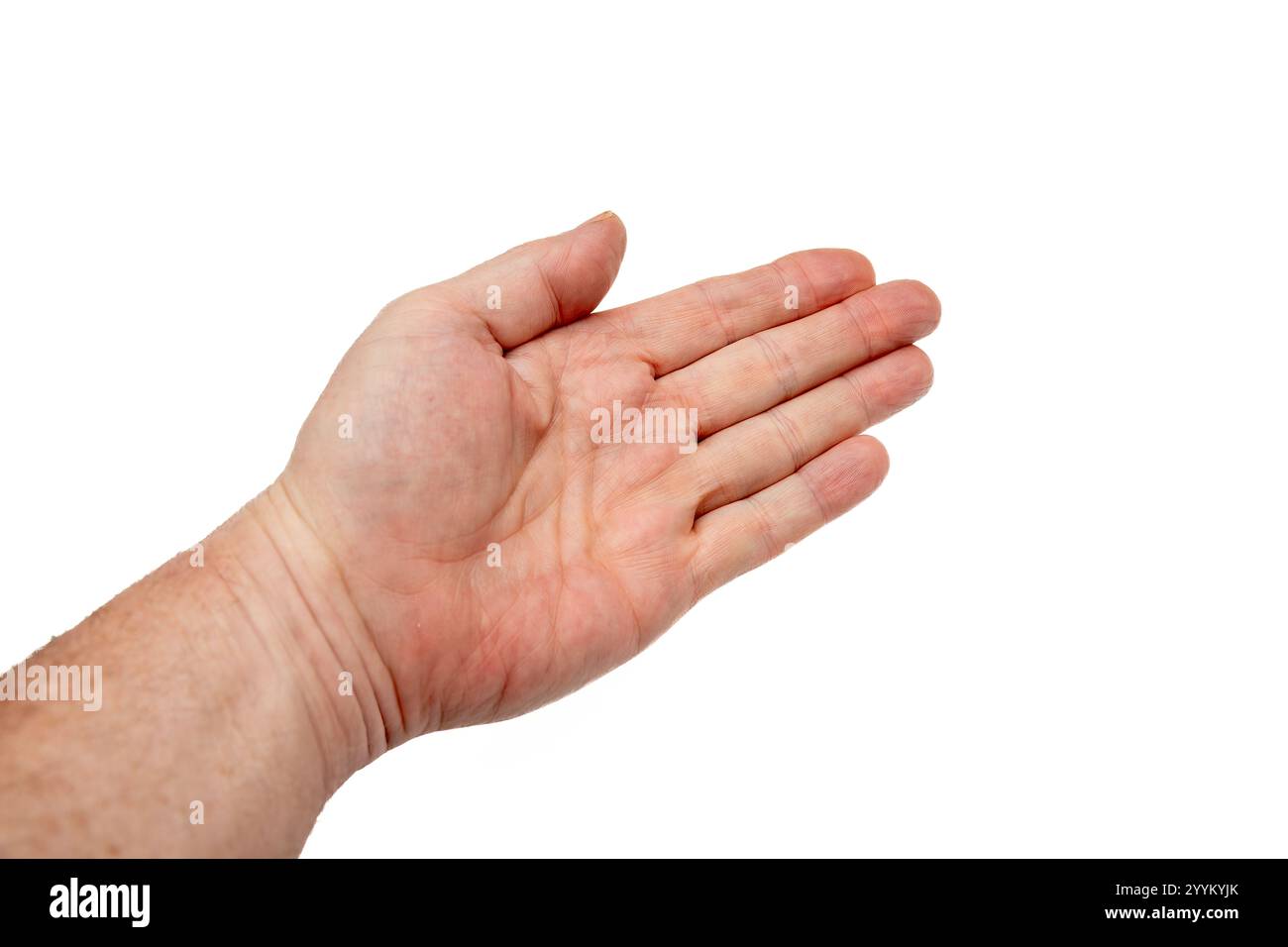 Geste de la main montrant le papier dans Rock-Paper-Scissors Game Banque D'Images