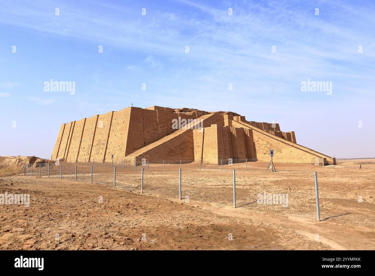Le ziggourat restauré dans l'ancien Ur, temple sumérien, Irak Banque D'Images