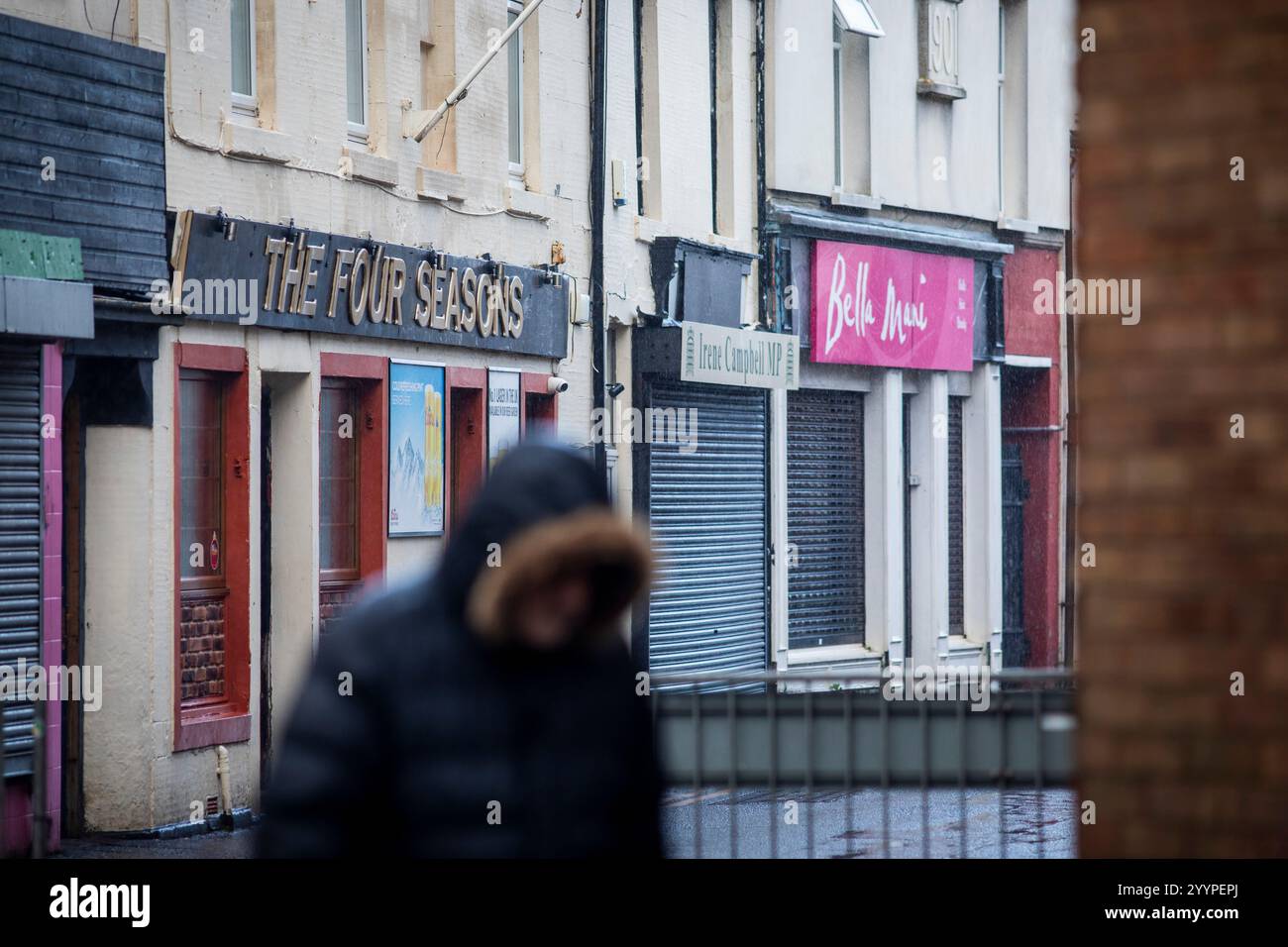 Saltcoats est situé dans le North Ayrshire, qui a certaines des pires privations du Royaume-Uni dans les communautés côtières. La pauvreté dans le North Ayrshire est profondément enracinée et exacerbée par les coupes dans le bien-être social. Certains disent que les conseils et le soutien du Jobcentre local sont incohérents. Banque D'Images