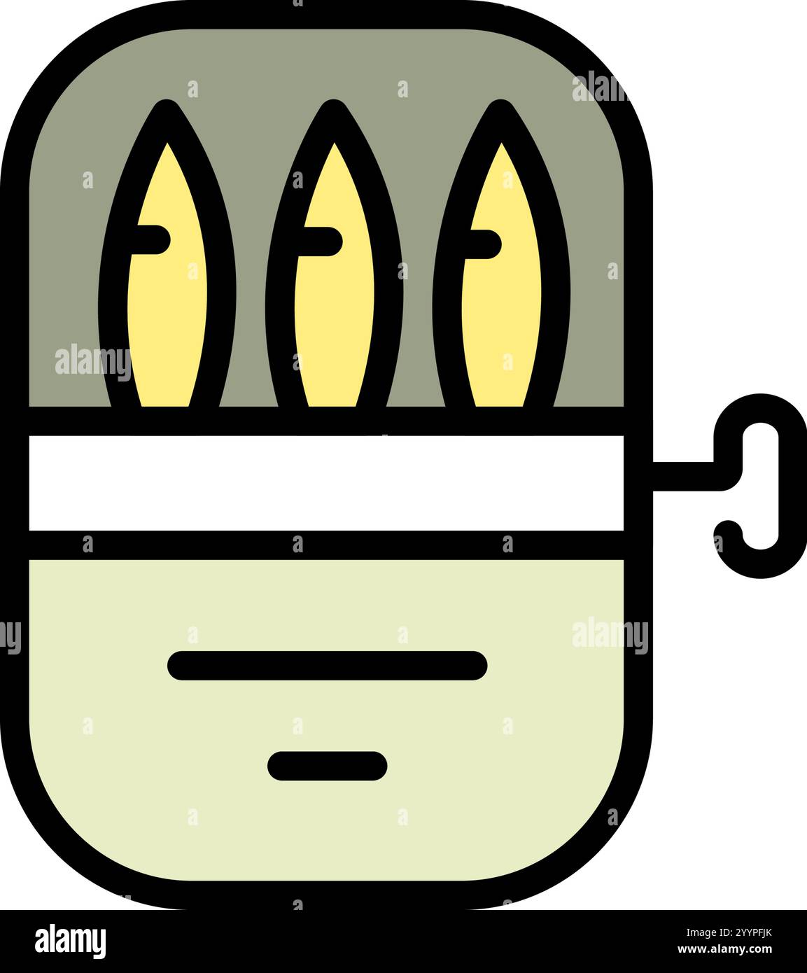 Icône de boîte de sardines. Illustration simple de poisson en conserve, hareng, sprat. Icône de nourriture de vecteur pour la conception de Web isolé sur fond blanc. Illustration de Vecteur
