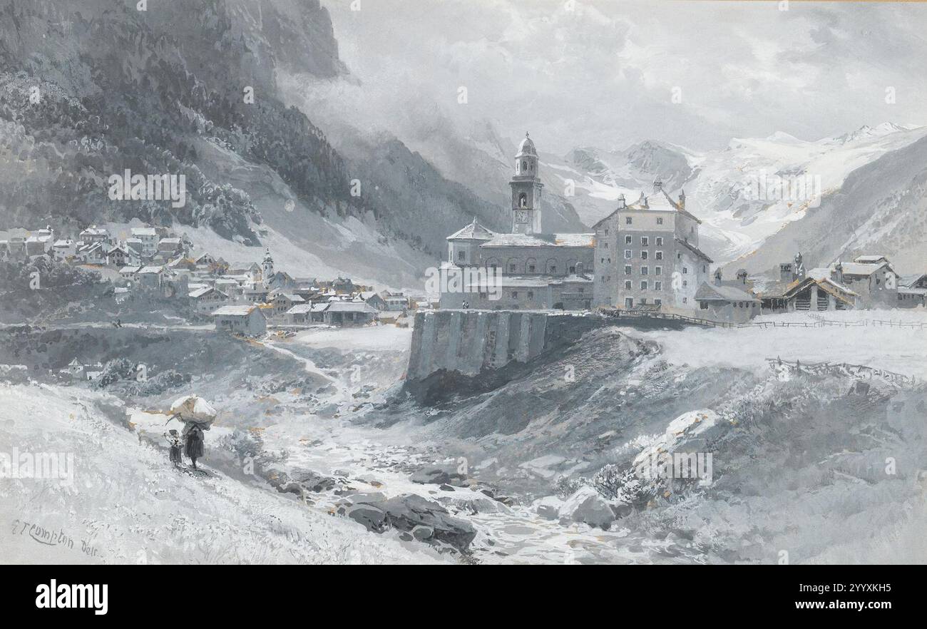 Edward Theodore Compton Cogne im Aostatal. Banque D'Images