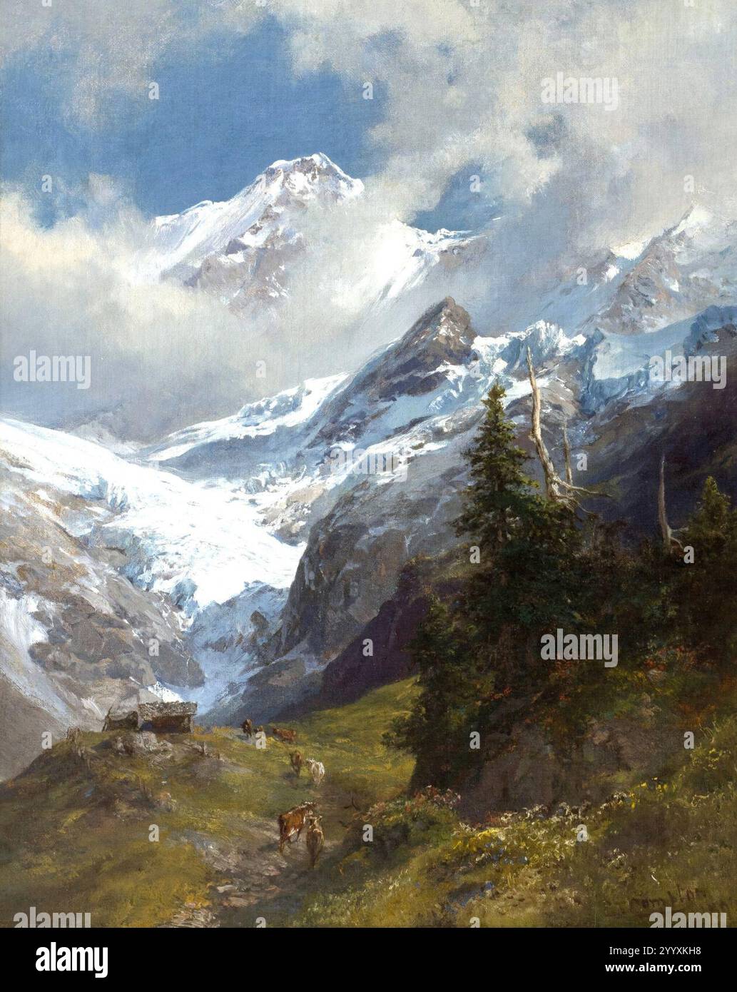 Edward Theodore Compton Hochgebirgslandschaft mit Gletscher 1894. Banque D'Images