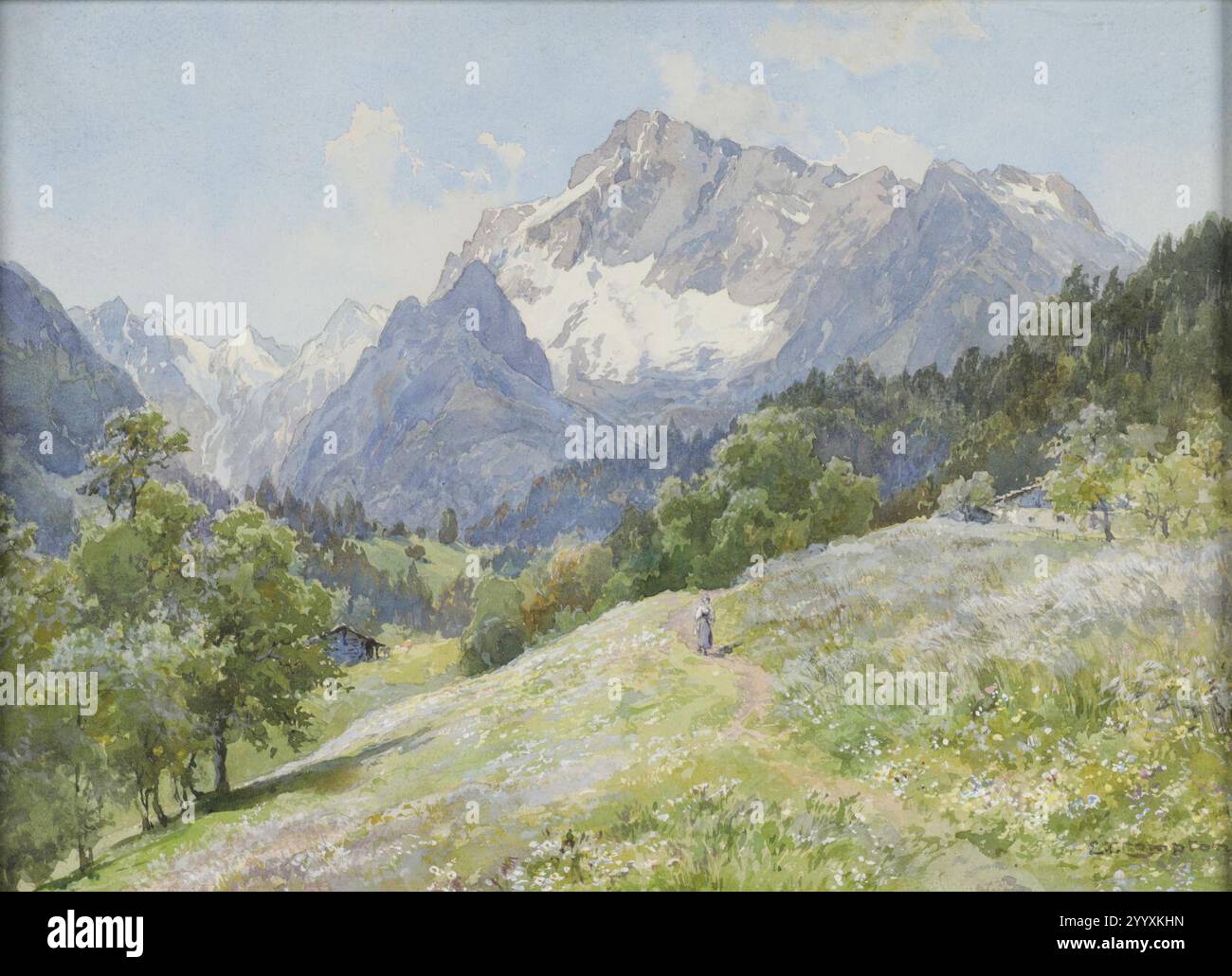 Edward Theodore Compton Hochkönig im Frühling. Banque D'Images