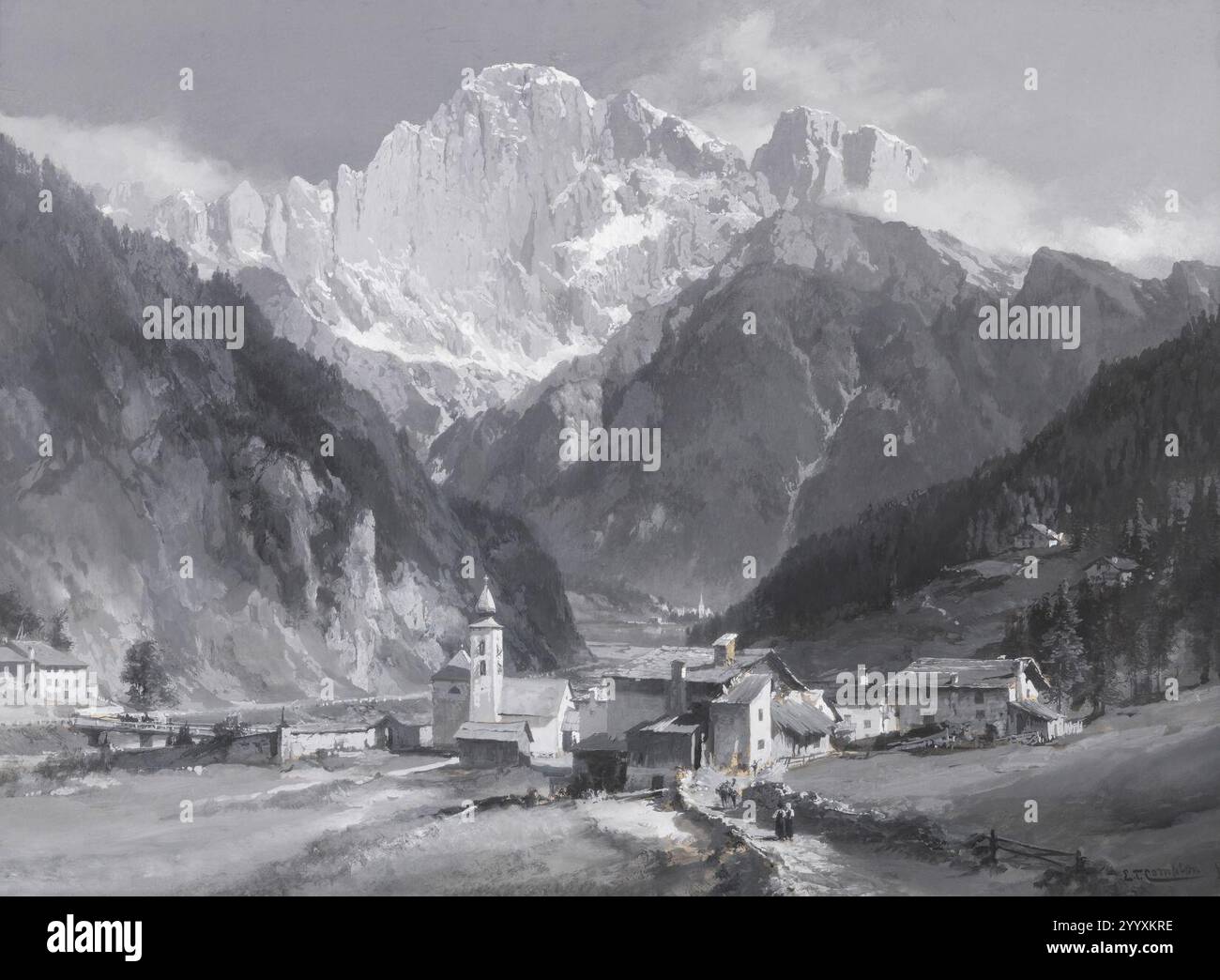 Edward Theodore Compton Monte Civetta. Banque D'Images