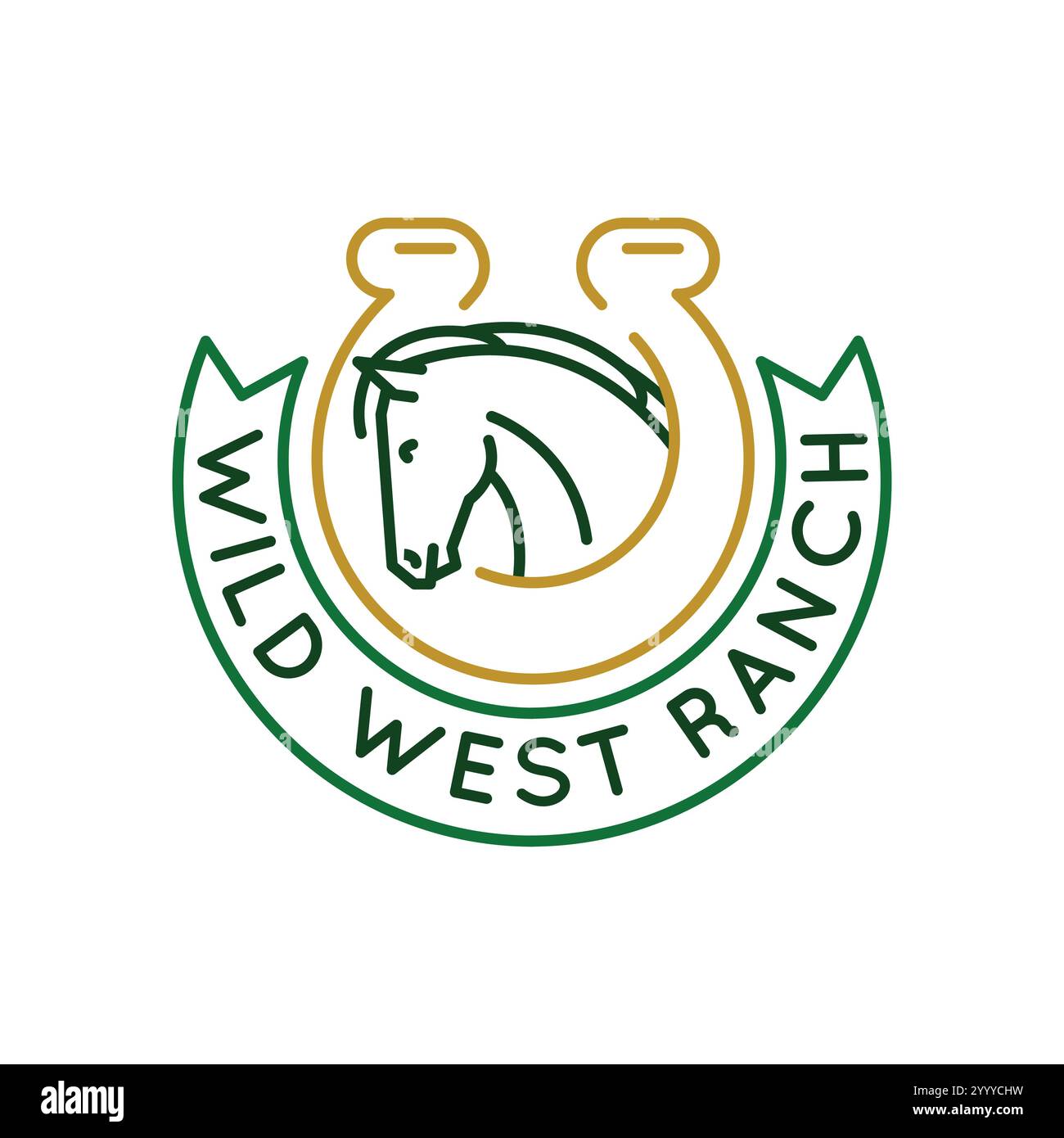 Logo simple avec une icône de cheval Illustration de Vecteur