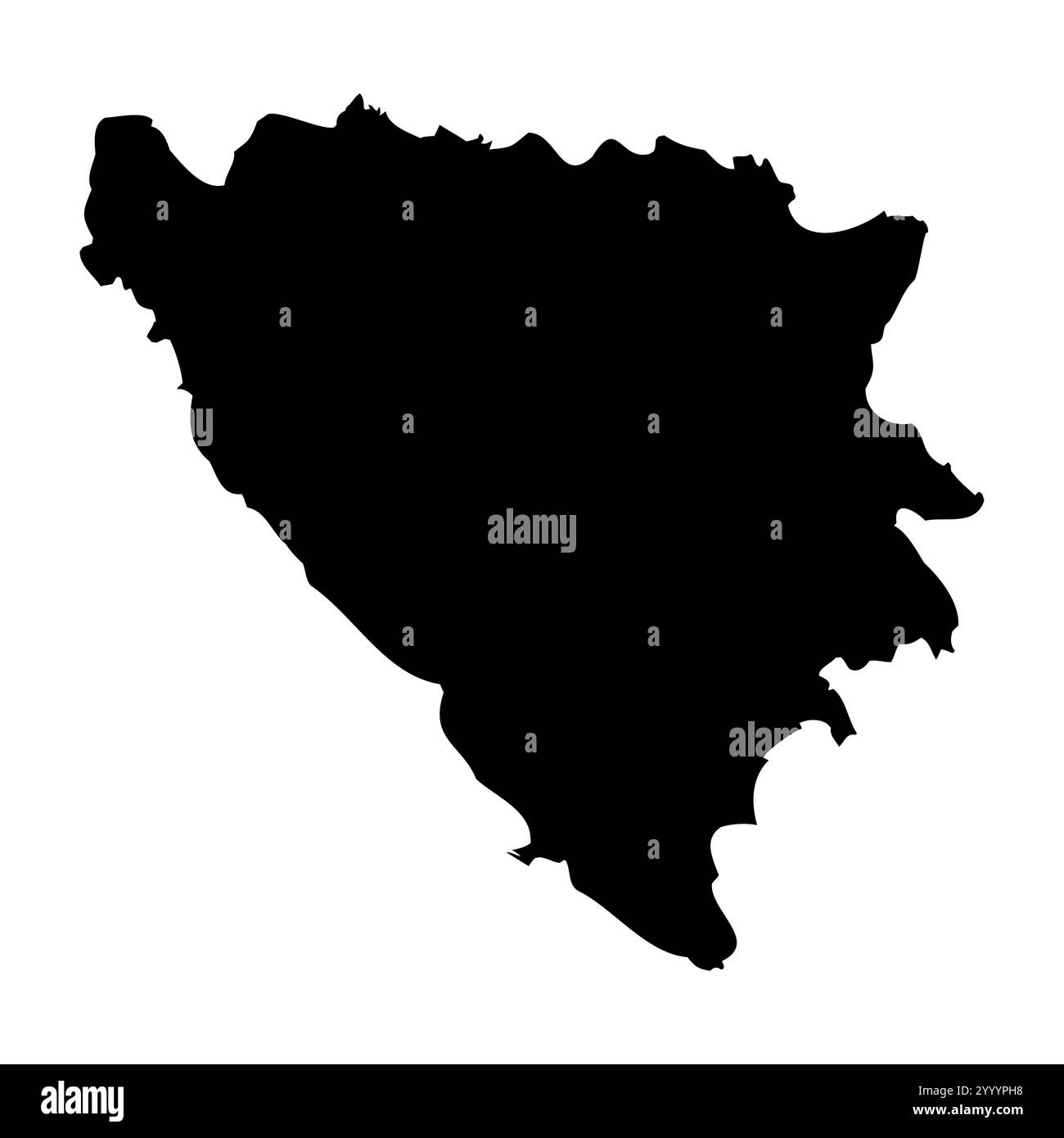 Bosnie-Herzégovine représentation vectorielle détaillée élevée de la silhouette du pays en noir solide sur fond blanc. Pour une utilisation éducative, décorative ou informative mettant en valeur le plan national. Illustration de Vecteur Bosnie-Herzégovine représentation vectorielle détaillée élevée de la silhouette du pays en noir solide sur fond blanc. Pour une utilisation éducative, décorative ou informative mettant en valeur le plan national. Illustration de Vecteur