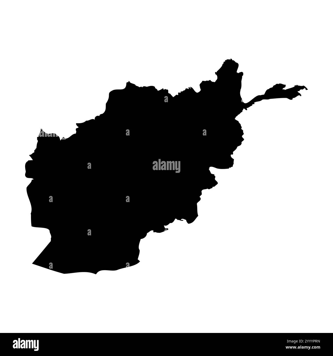 Afghanistan haute représentation vectorielle détaillée de la silhouette du pays en noir solide sur fond blanc. Pour une utilisation éducative, décorative ou informative mettant en valeur le plan national. Illustration de Vecteur