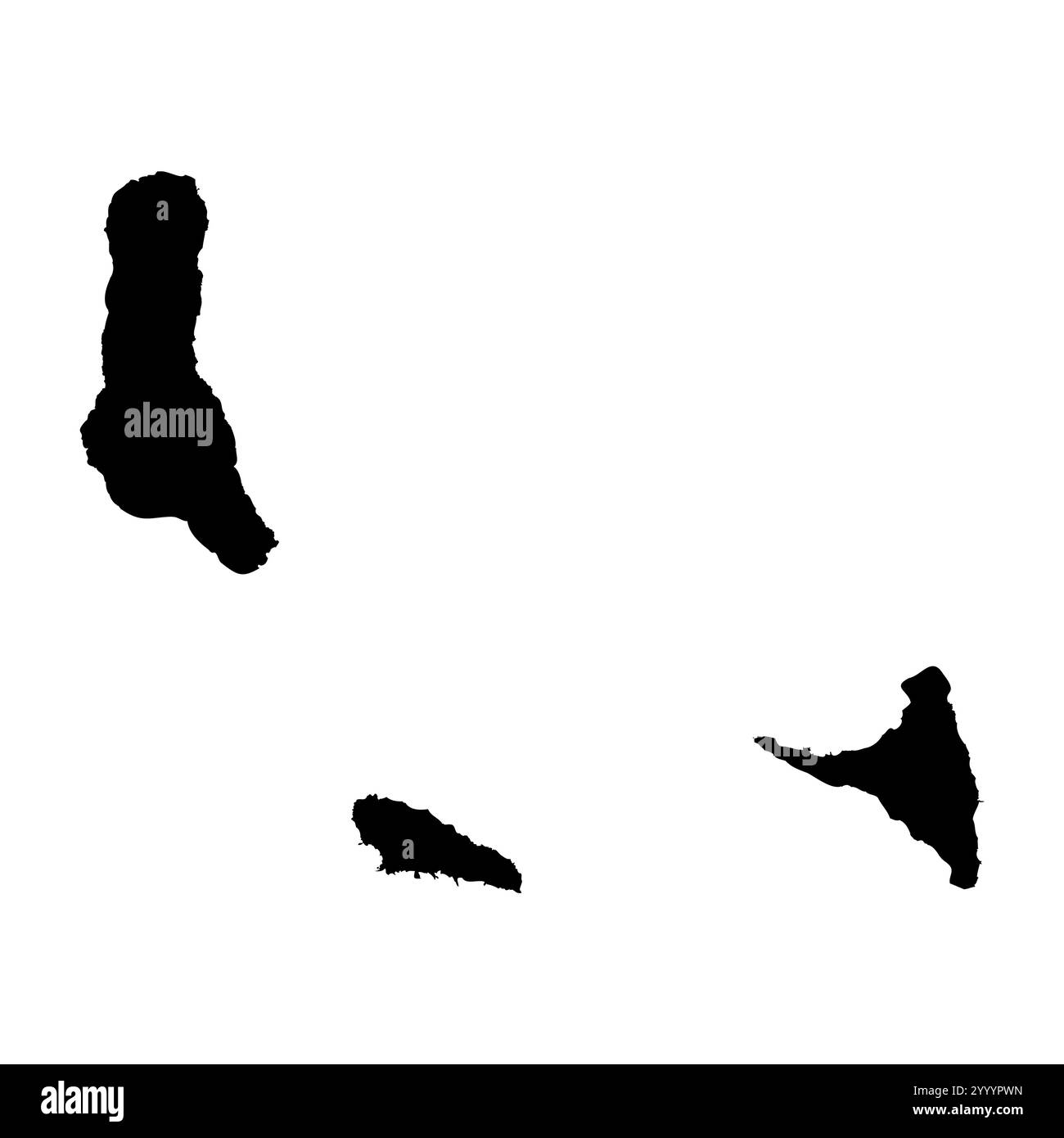 Comores représentation vectorielle détaillée élevée de la silhouette du pays en noir solide sur fond blanc. Pour une utilisation éducative, décorative ou informative mettant en valeur le plan national. Illustration de Vecteur