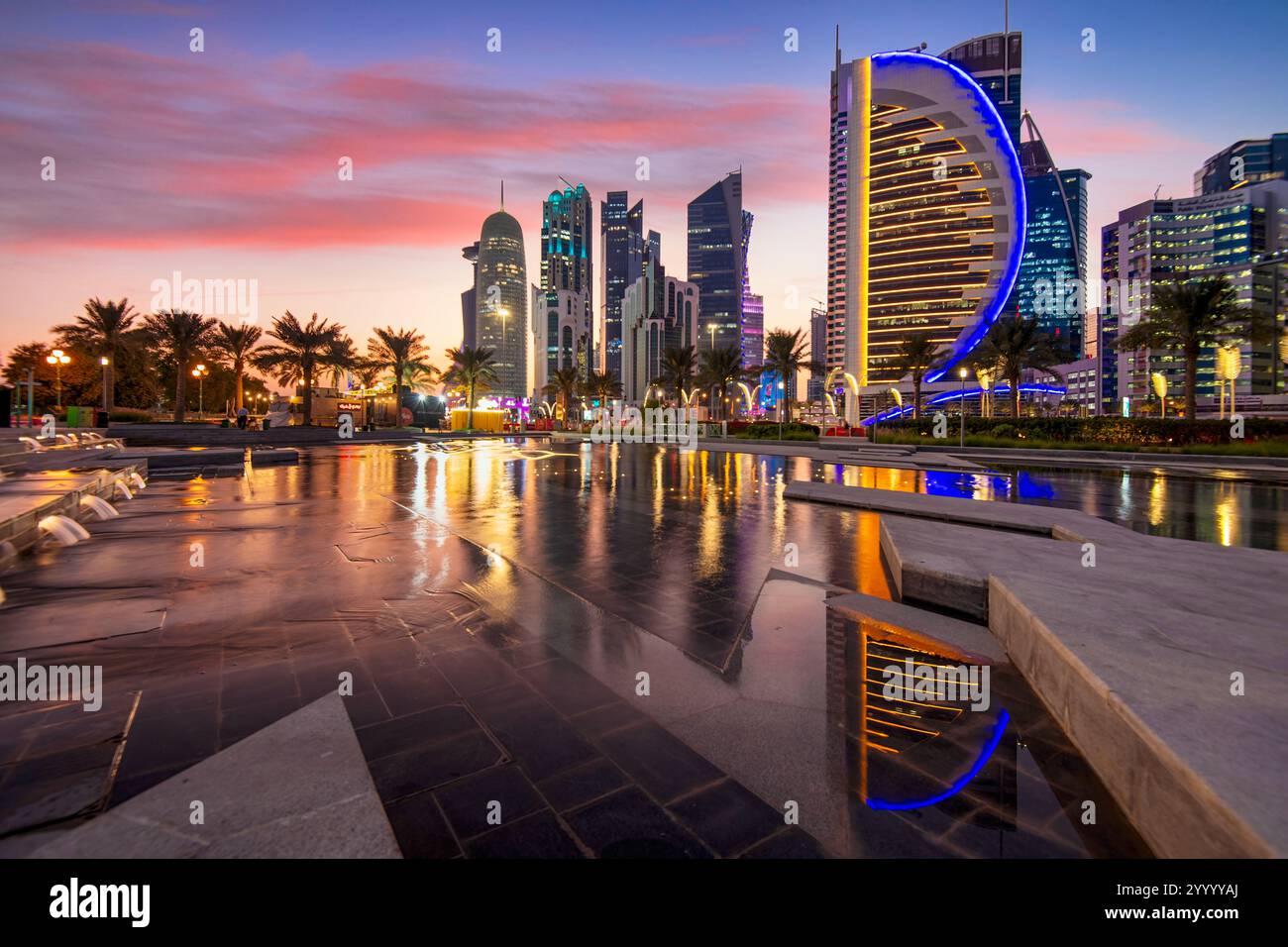 Magnifique vue sur Doha depuis Sheraton Park Banque D'Images