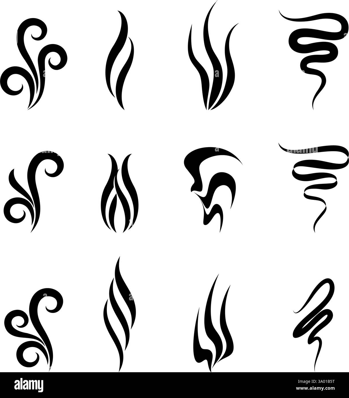 Ensemble d'éléments décoratifs asymétriques - dentelle Mandala dans le style Zentangle. Fleurs stylisées pour tatouage sur blanc Illustration de Vecteur