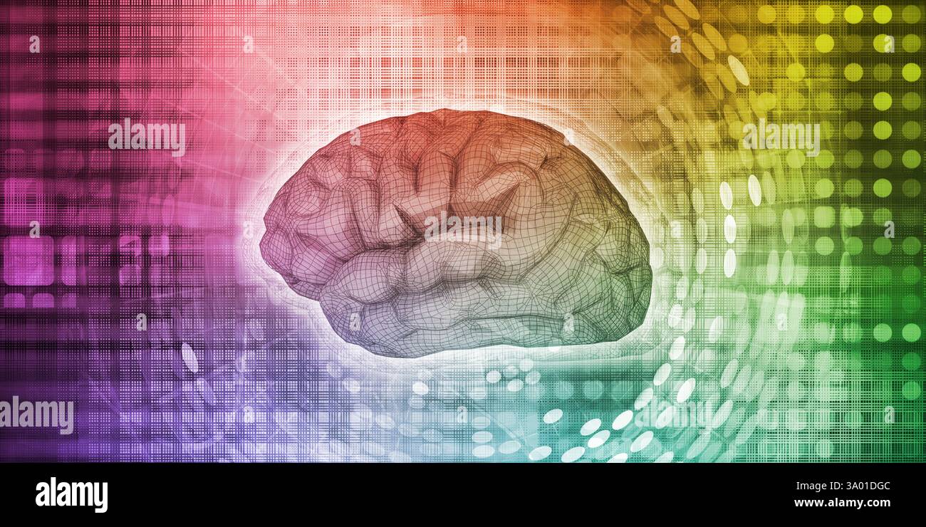 La technologie d'auto-apprentissage, avec l'Intelligence Artificielle de tronc cérébral Banque D'Images