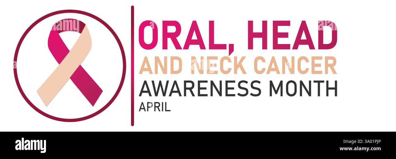 « Mois de la sensibilisation au cancer de la bouche, de la tête et du cou – prévention et détection précoce » Illustration de Vecteur