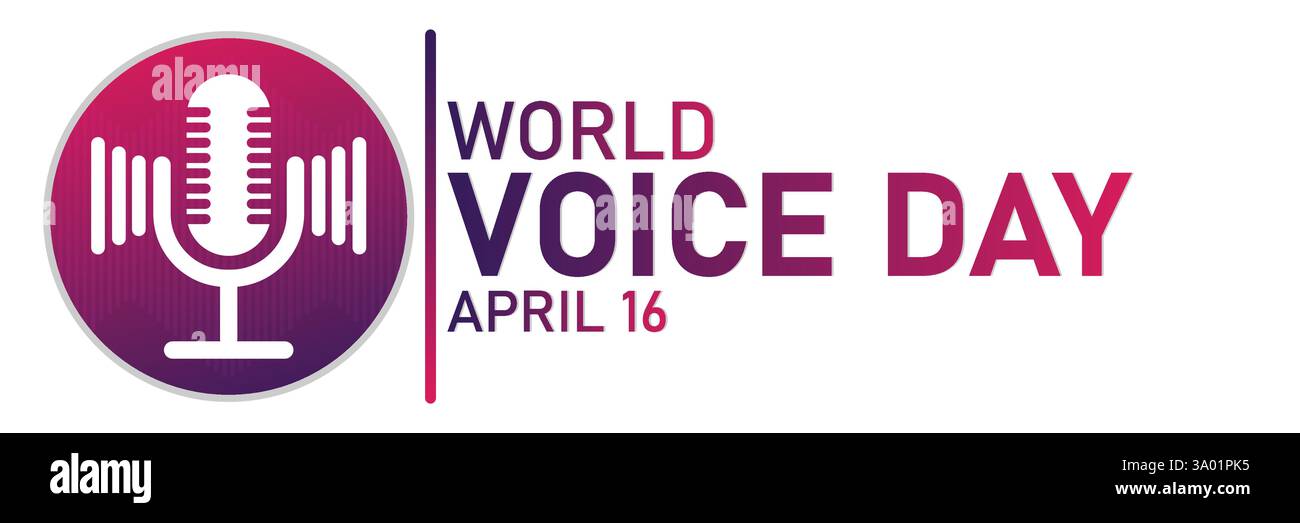 « Journée mondiale de la voix – santé vocale, sensibilisation à la parole et soins (16 avril) » Illustration de Vecteur