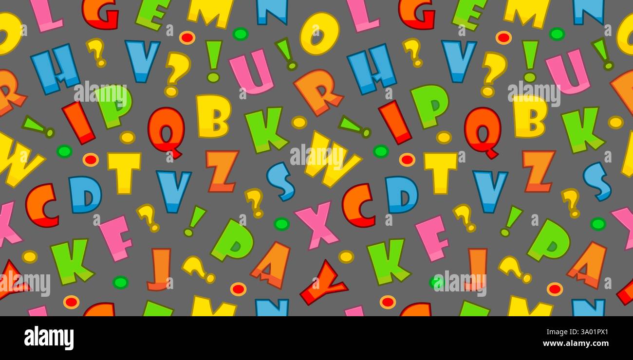 lettres dispersées sur un fond gris Illustration de Vecteur