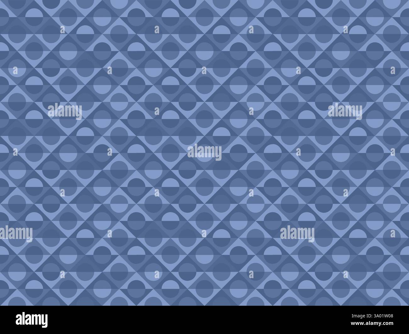 Motif sans couture de formes de losange bleu grisâtre avec des cercles. Fond plein cadre abstrait de formes géométriques. Copier l'espace. Banque D'Images