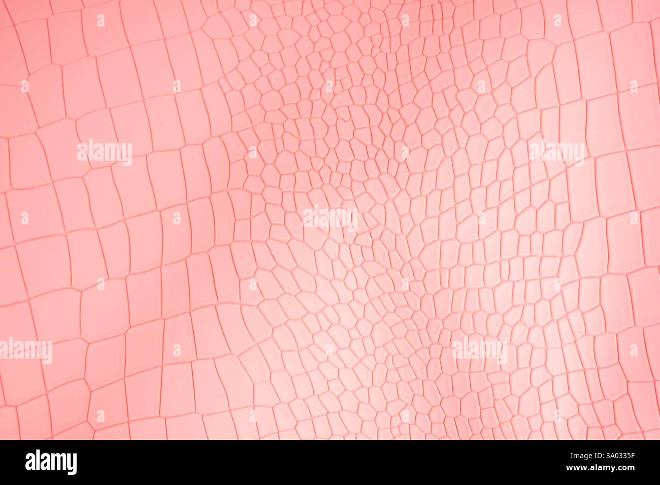 Cuir artificiel de peau de crocodile de couleur rose avec des vagues et des plis sur la base de PVC. Banque D'Images