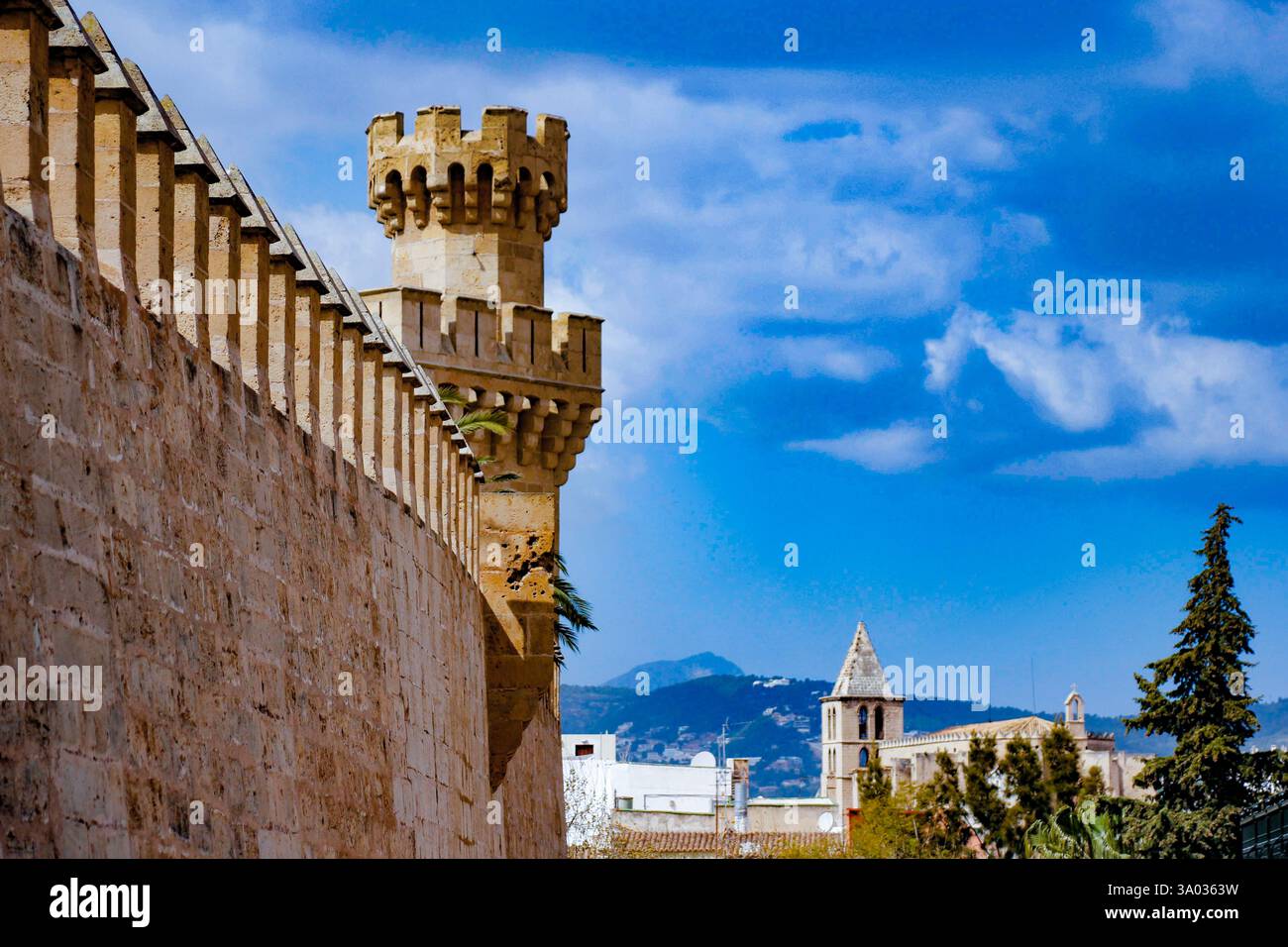 Majorque, Espagne. Architecture du Palais Royal la Almudaina . 24 mars 2016 Banque D'Images