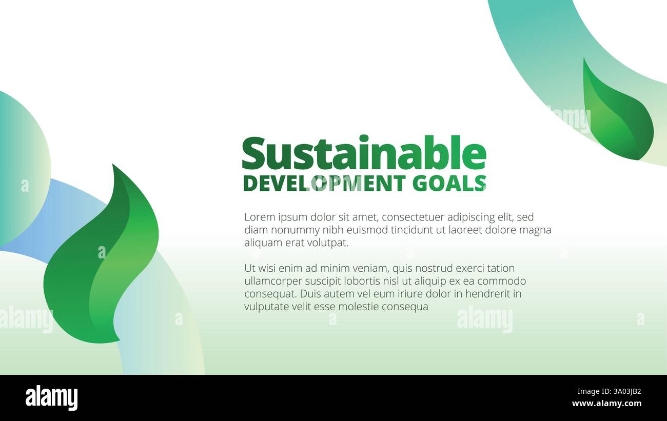 Concept des objectifs de développement durable. présentation des modèles de rapport annuel des activités de l'entreprise. feuilles vertes abstraites avec gradient de ligne nettoyer l Illustration de Vecteur