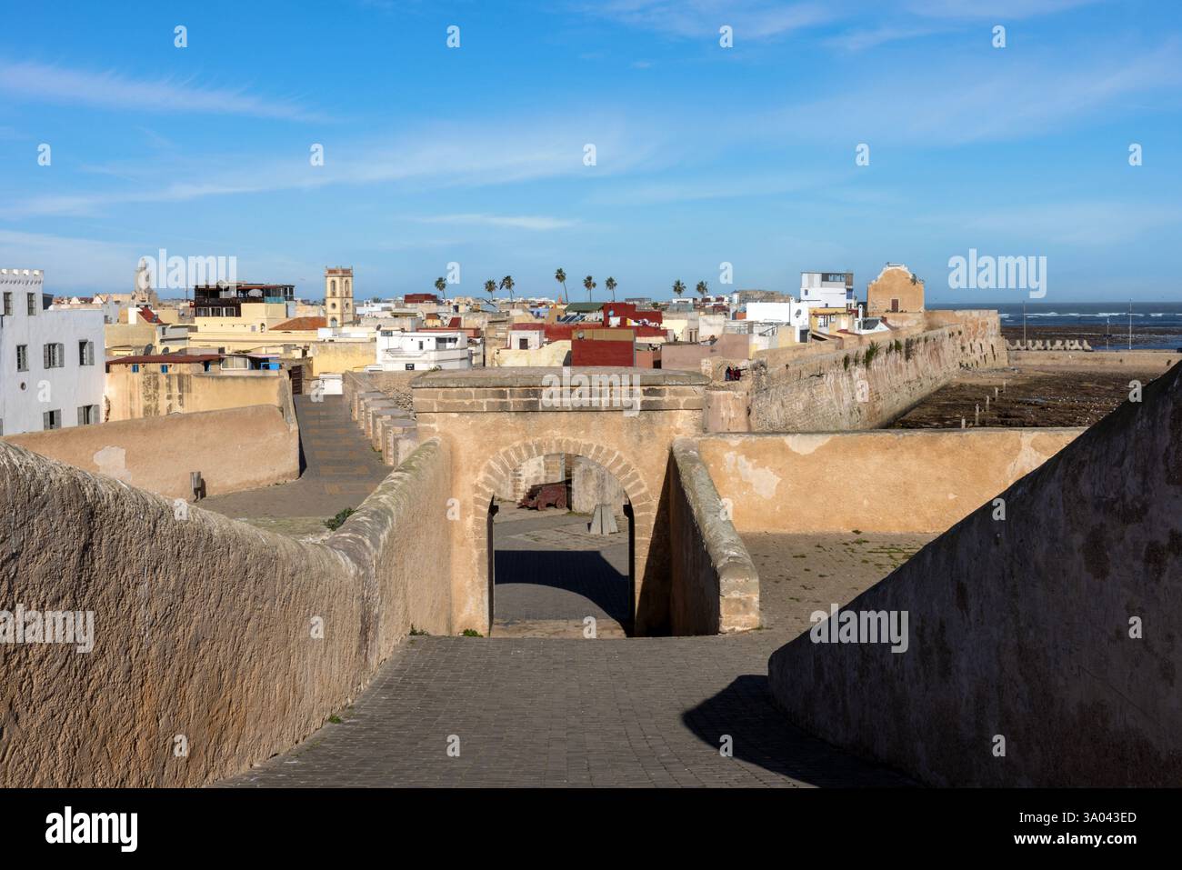 El Jadida est un port important et une ville fortifiée sur la côte atlantique du Maroc. Banque D'Images