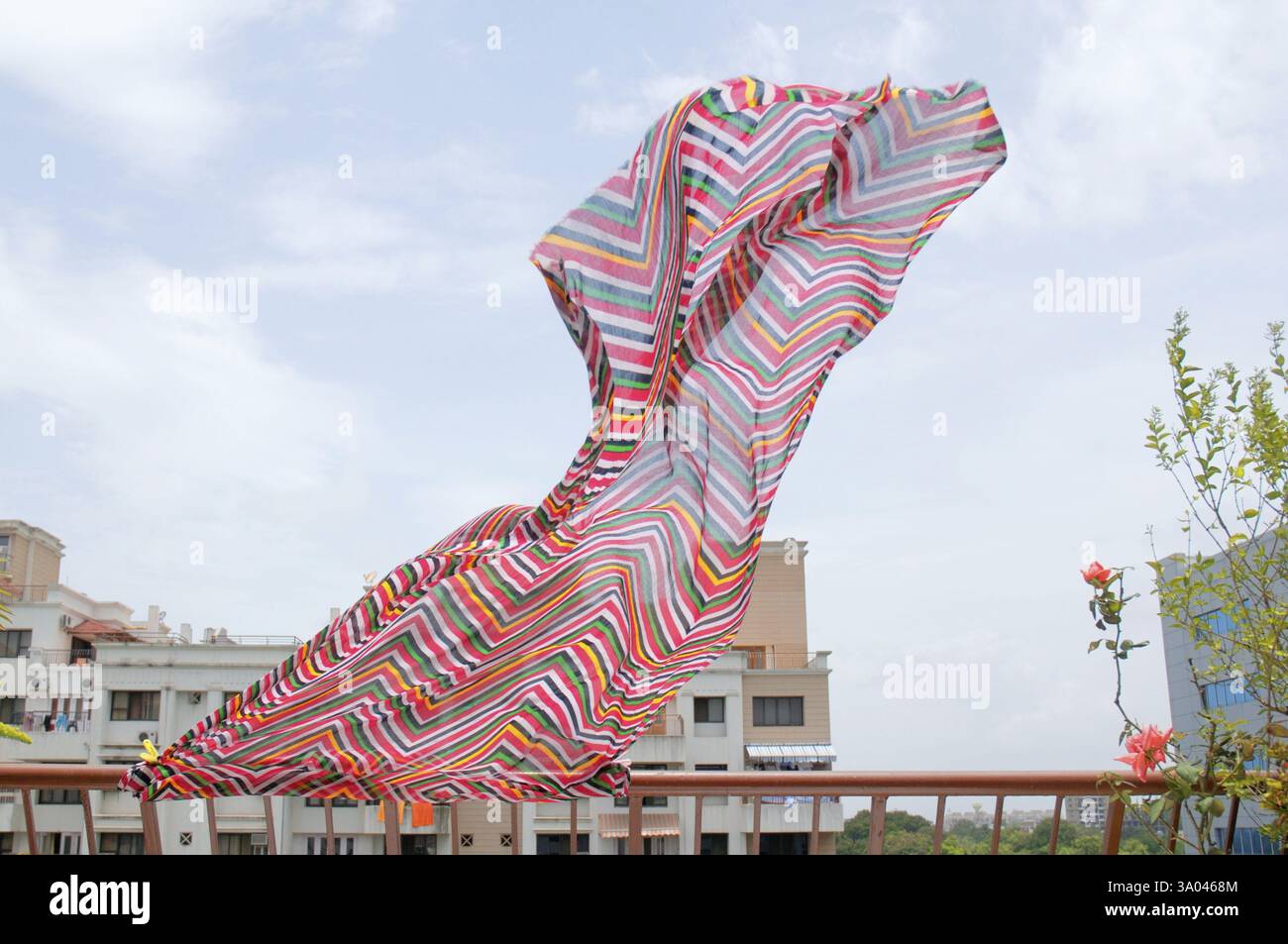 Tissu volant dans le vent 4-août-2010 Banque D'Images