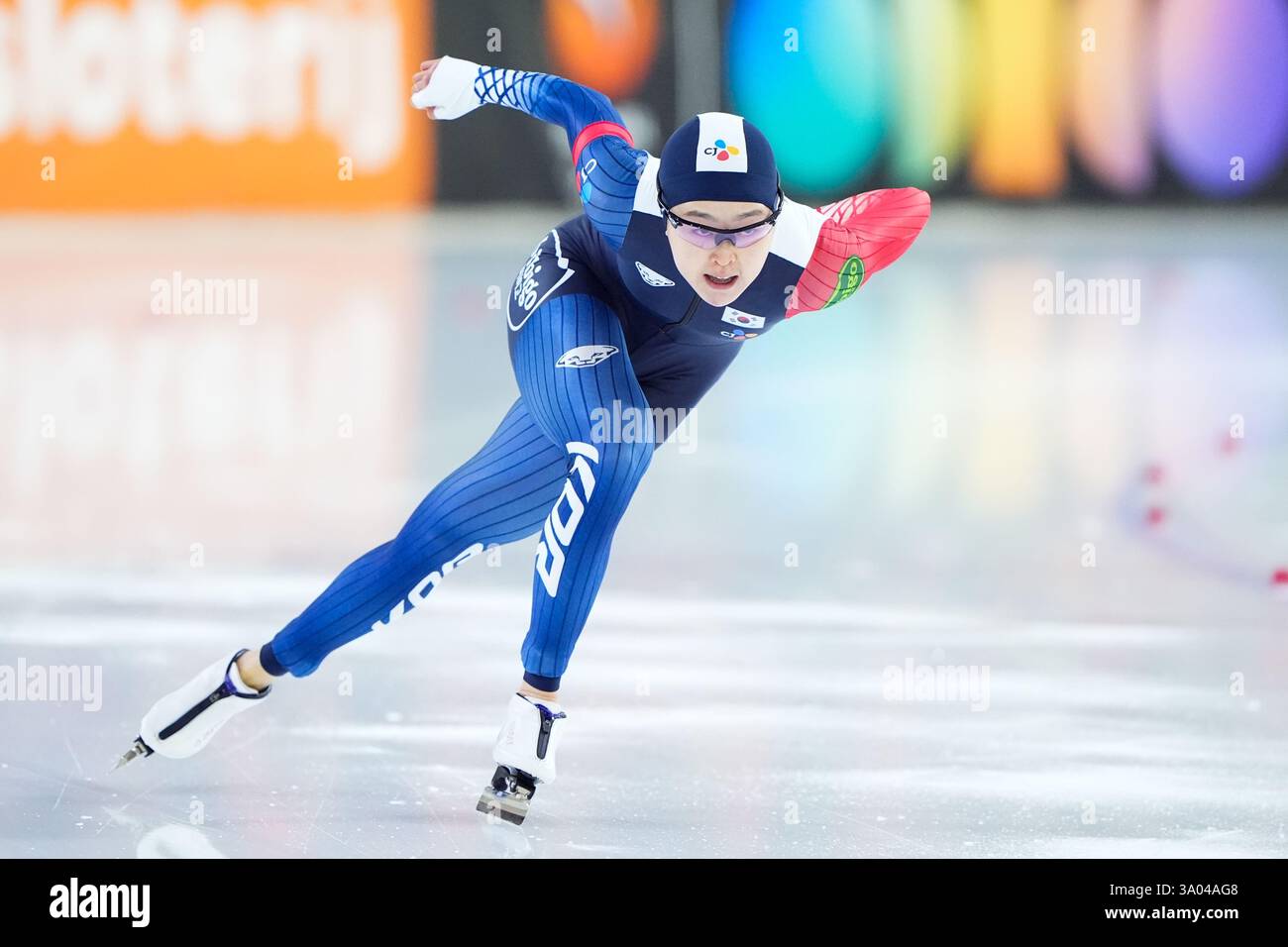 Heerenveen, pays-Bas. 02 mars 2025. HEERENVEEN, PAYS-BAS - 2 MARS : lors de la Coupe du monde ISU patinage de vitesse 6 au Thialf le 2 mars 2025 à Heerenveen, pays-Bas (photo par Andre Weening/Orange Pictures) crédit : Orange pics BV/Alamy Live News Banque D'Images