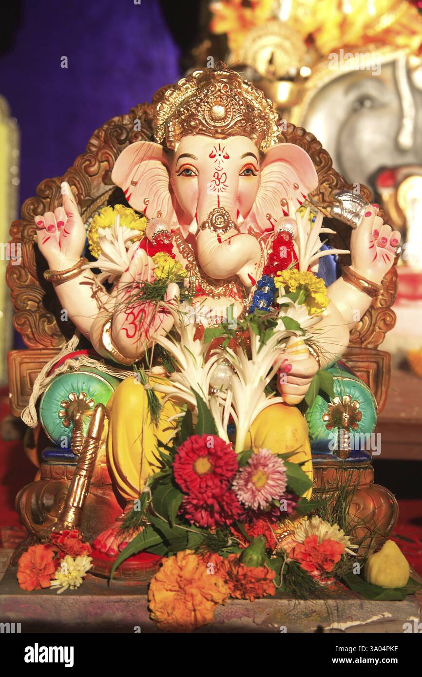 Lord ganesh, Bombay Mumbai, Maharashtra, Inde 24-août-2009 Banque D'Images
