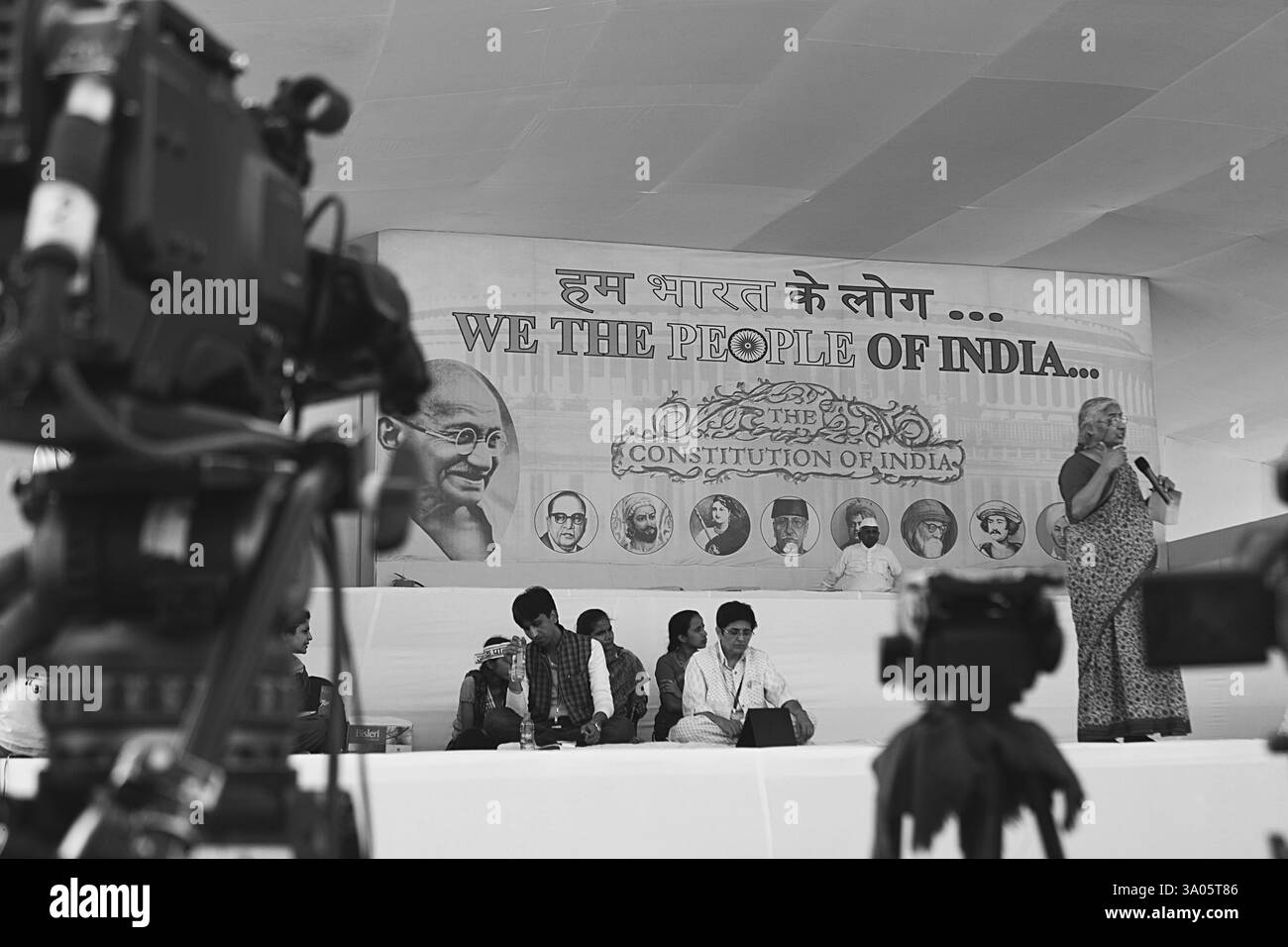 Medha Patkar Discours MMRDA Mumbai Maharashtra Inde Bandra Motifs Asie Dec 2011 Banque D'Images