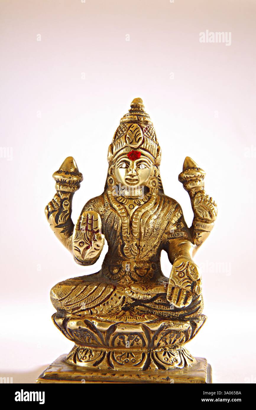 Déesse indienne shree Lakshmi, déesse de la bonne fortune, du lustre et de la richesse, Inde, Asie Banque D'Images