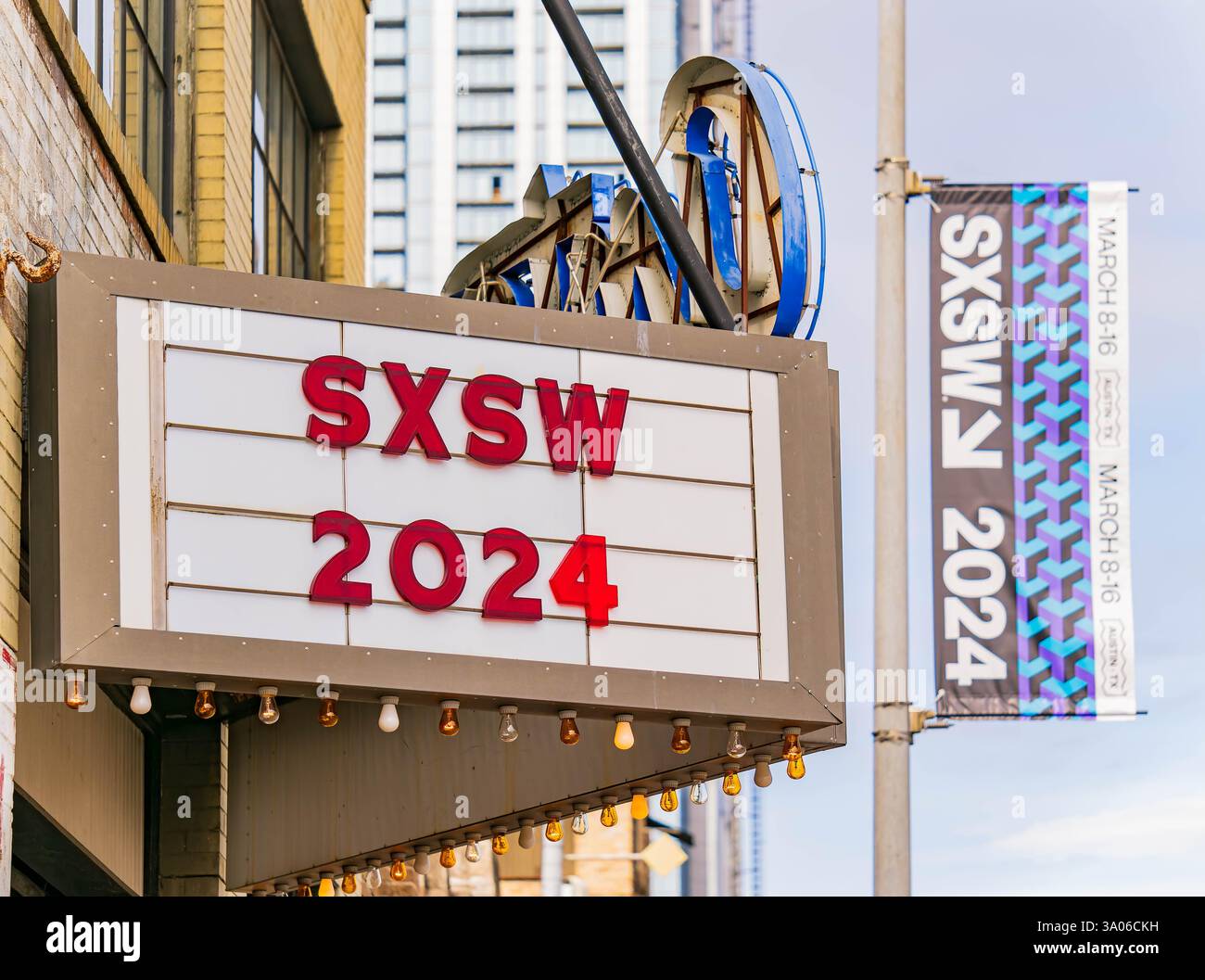Texas, Mar 9 2024 - South by Southwest réunit la technologie, le cinéma, la musique, l'éducation et la culture dans une célébration vibrante. Banque D'Images