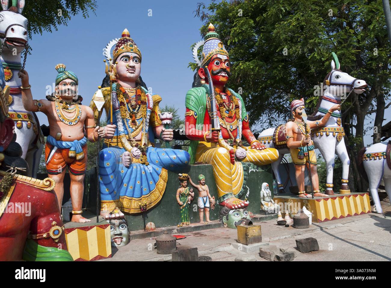 Village Guardian Temple Muniappan à Dharmapuri, Tamil Nadu, Inde, Asie Banque D'Images