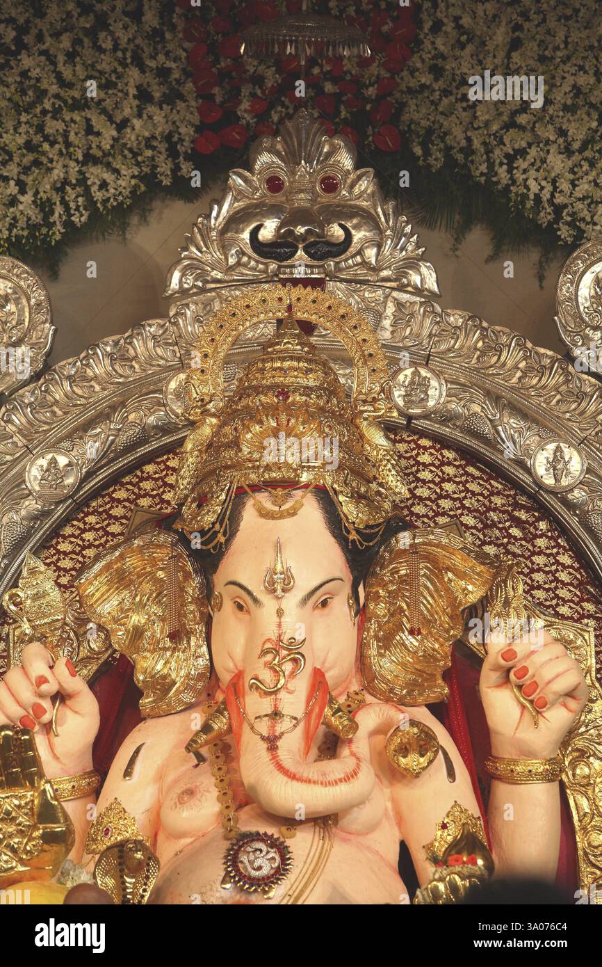 Lord ganesh of gsb au festival de ganesh, Bombay Mumbai, Maharashtra, Inde, Asie Banque D'Images