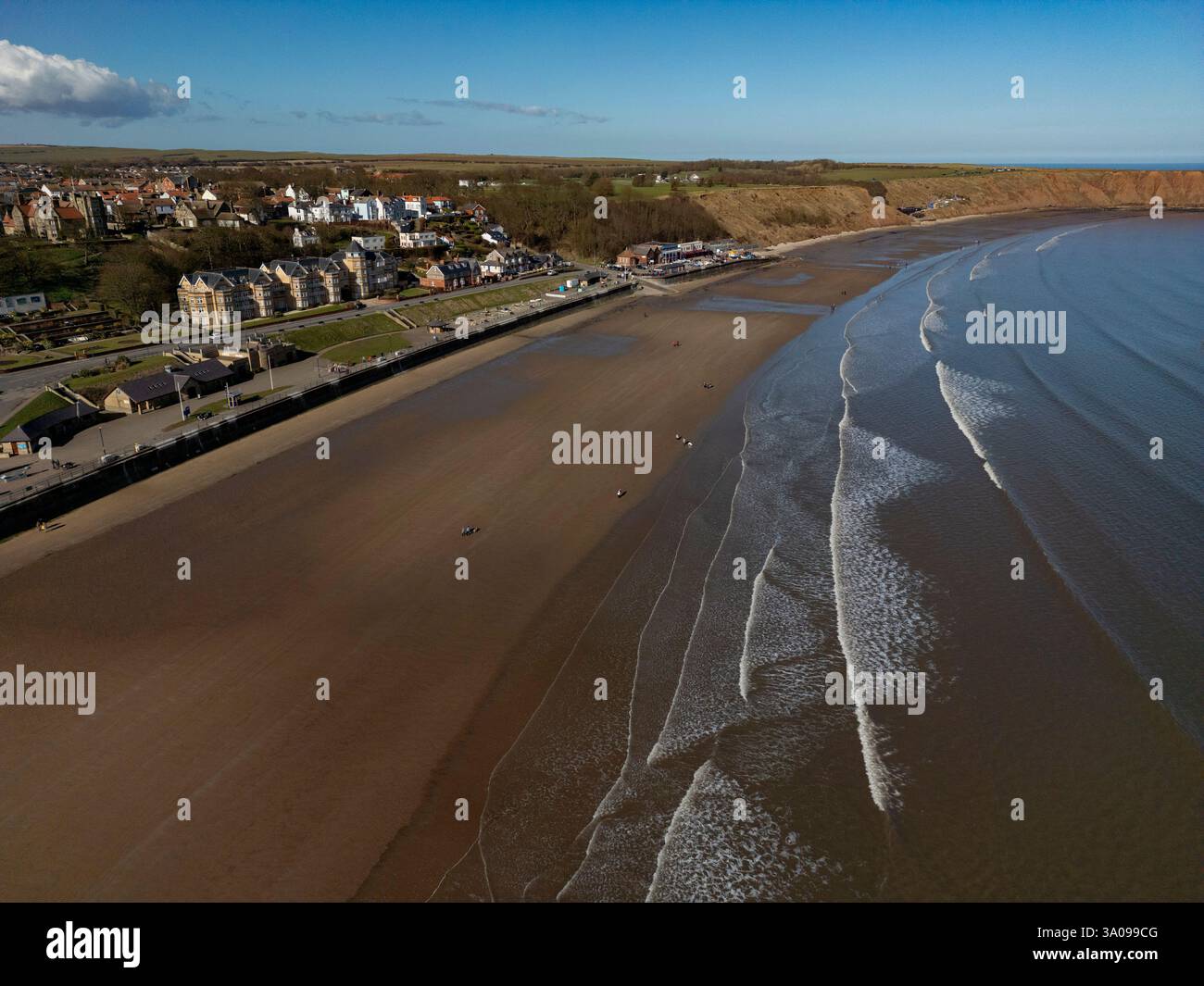 La petite ville balnéaire de Filey sur la côte du North Yorkshire, au nord-est de l'Angleterre. Banque D'Images