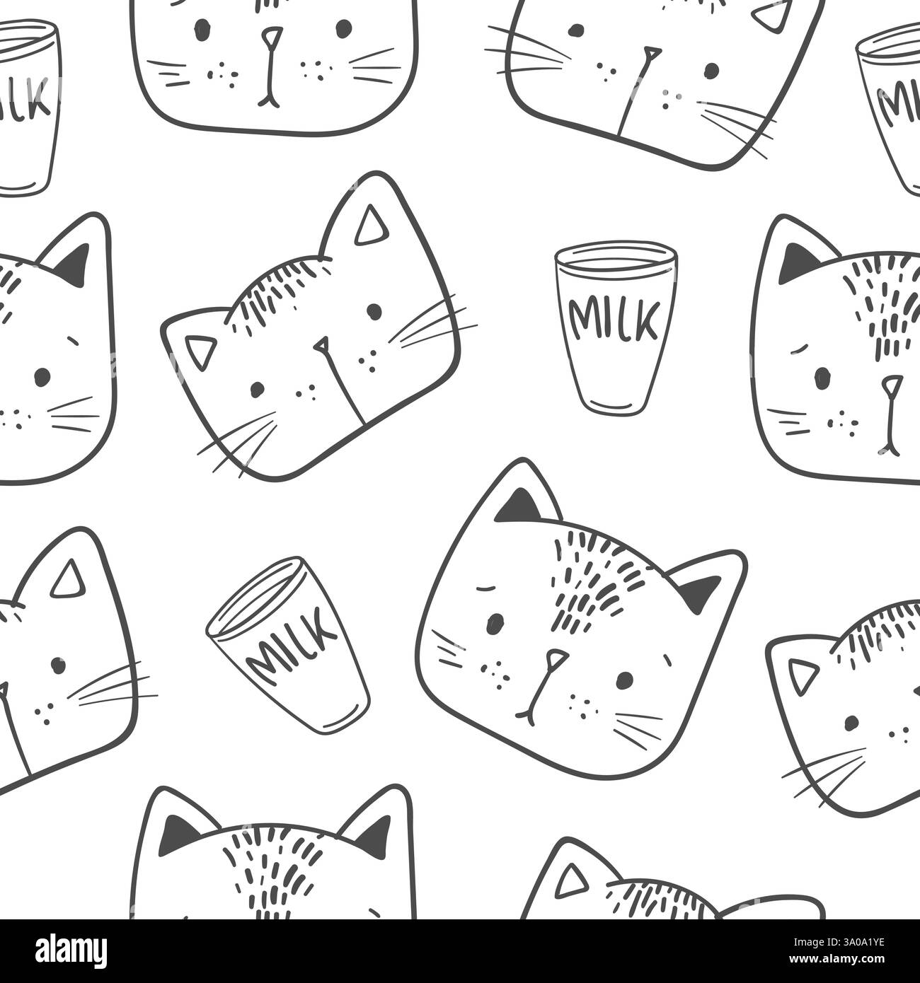 Fond de modèle sans couture de chats mignons. Pour l'impression, vêtements de bébé, t-shirt, enfant, papier d'emballage, papier peint. Vecteur EPS10 Illustration de Vecteur