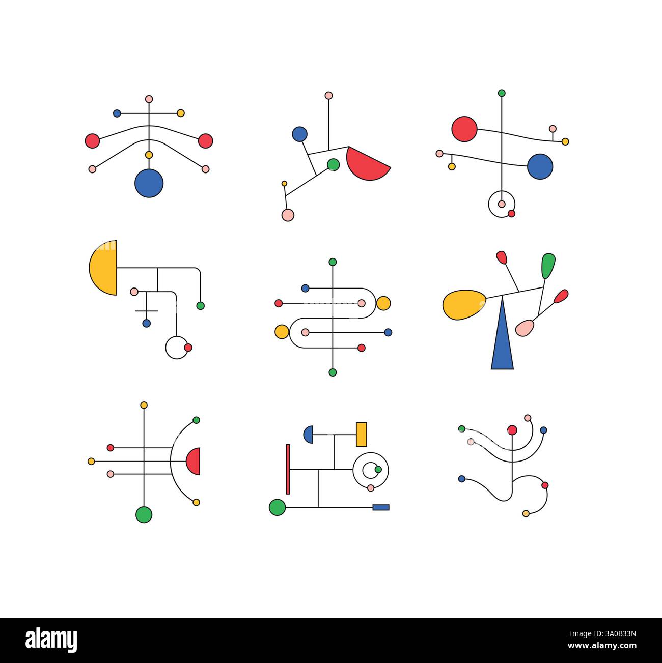 Collection d'illustrations géométriques de forme de couleur vive dessin dans le style artistique Piet Mondrian sur fond blanc. Illustration de Vecteur Collection d'illustrations géométriques de forme de couleur vive dessin dans le style artistique Piet Mondrian sur fond blanc. Illustration de Vecteur