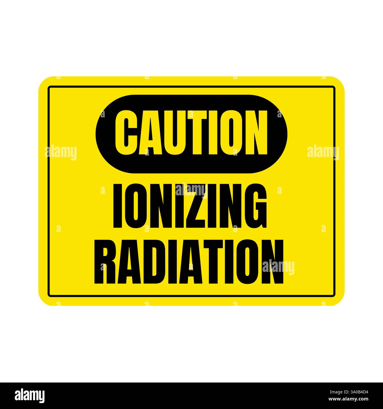 Illustration du panneau attention rayonnement ionisant Banque D'Images