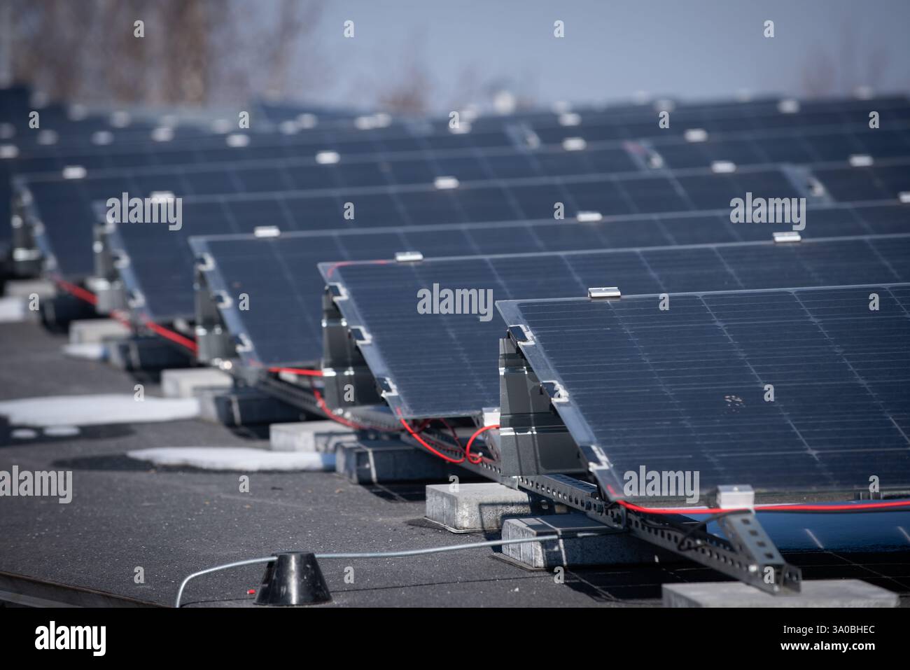 Des panneaux solaires sur le toit Banque D'Images