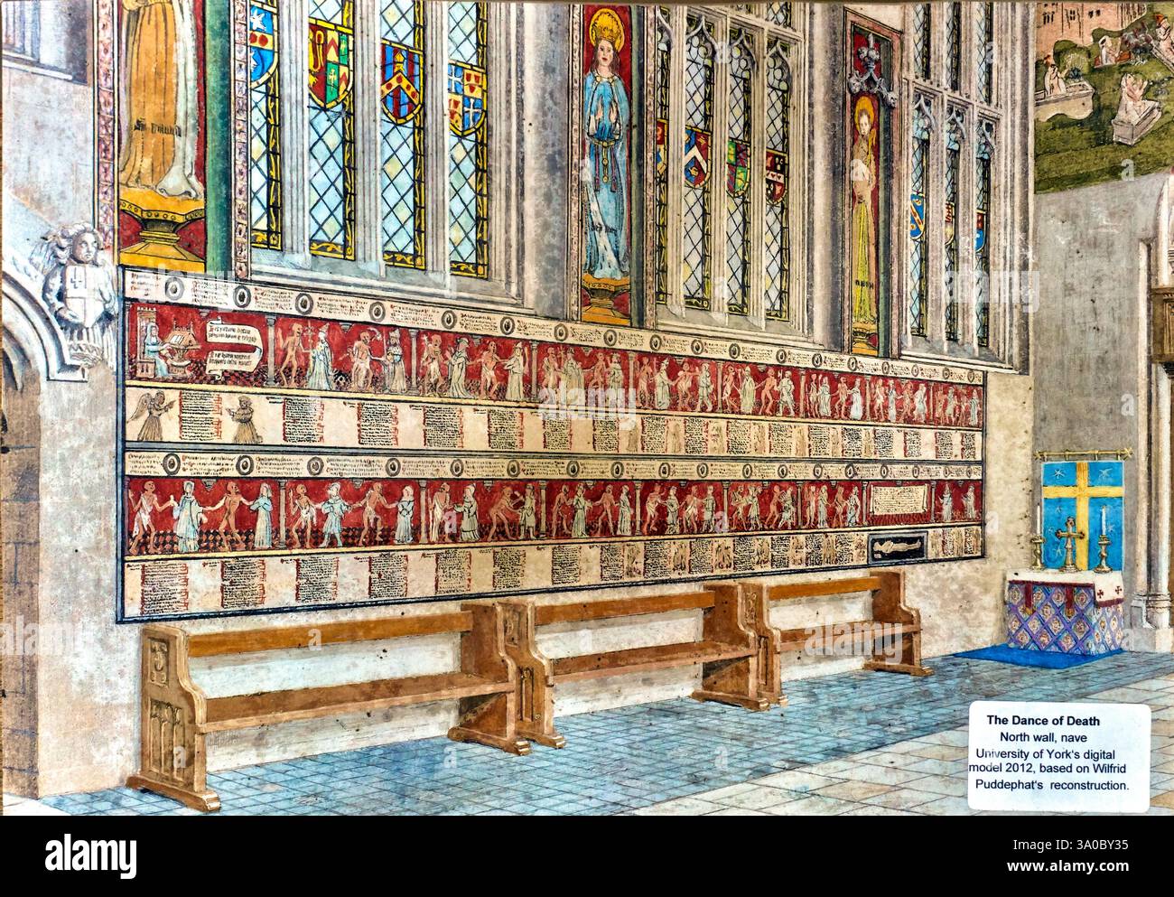 La danse de la mort illustration et art médiéval, basé sur la reconstruction de Wifrid Puddephat. Angleterre, Royaume-Uni Banque D'Images